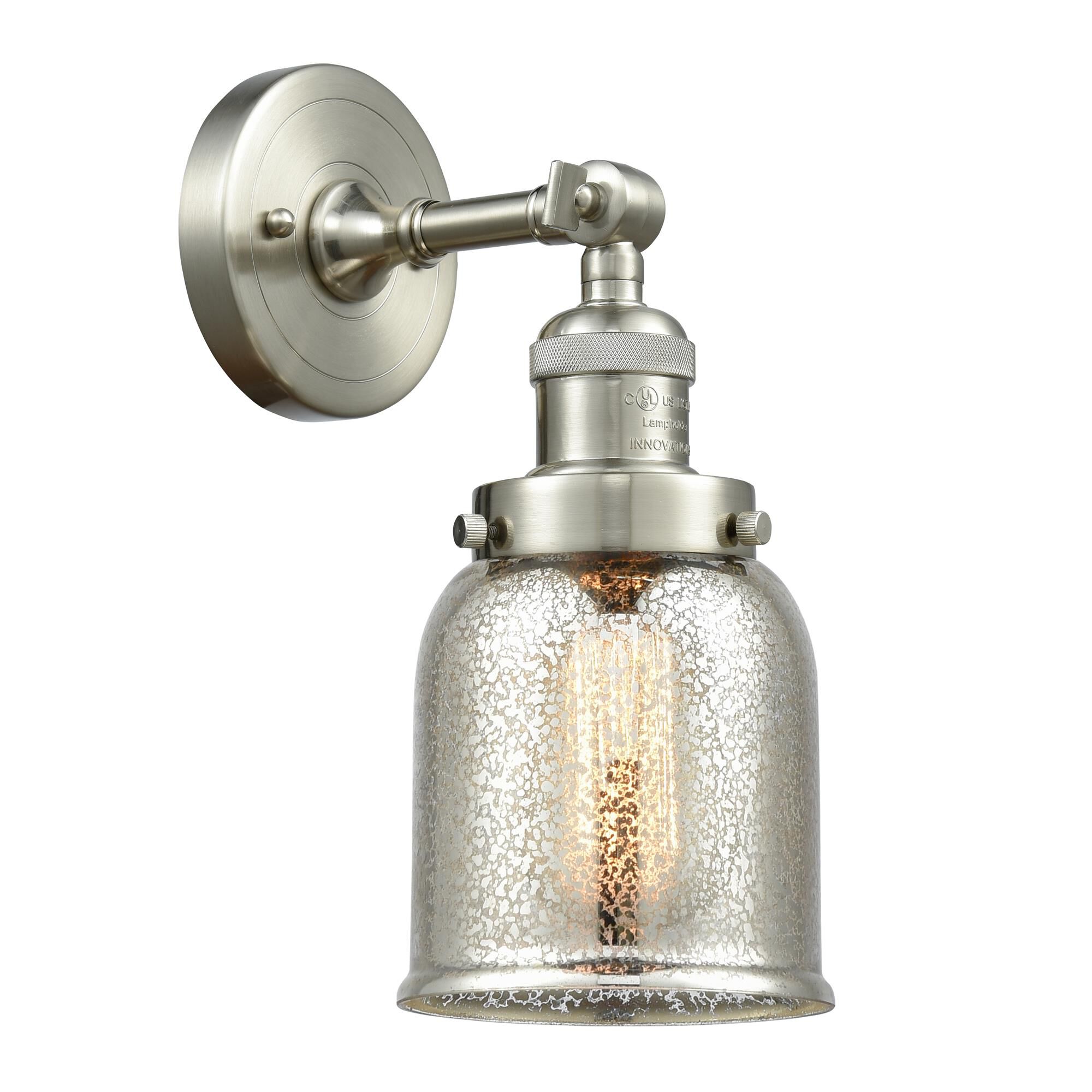 Shown in Brushed Satin Nickel finish and Silver Mercury glass