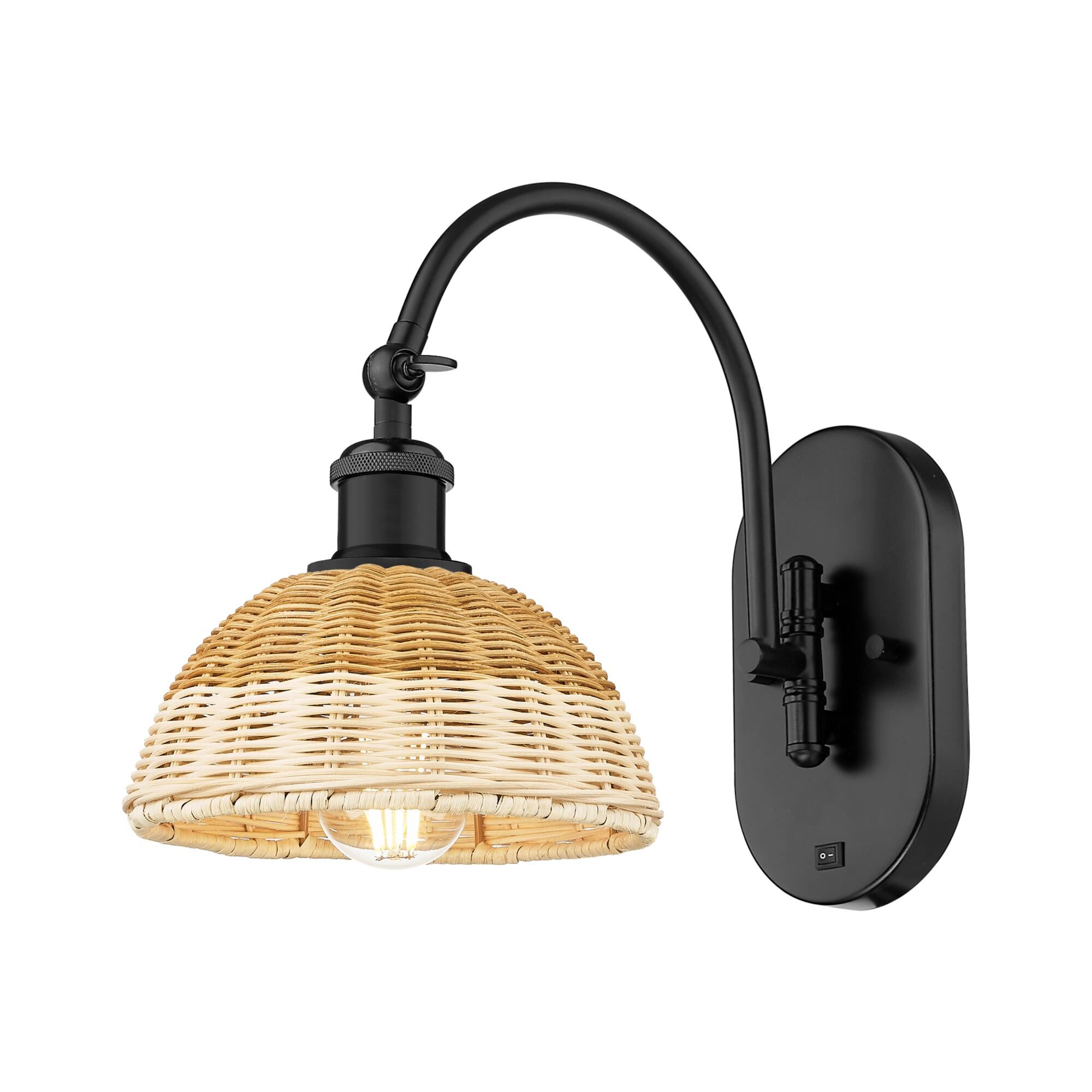 Shown in Matte Black finish and Natural shade