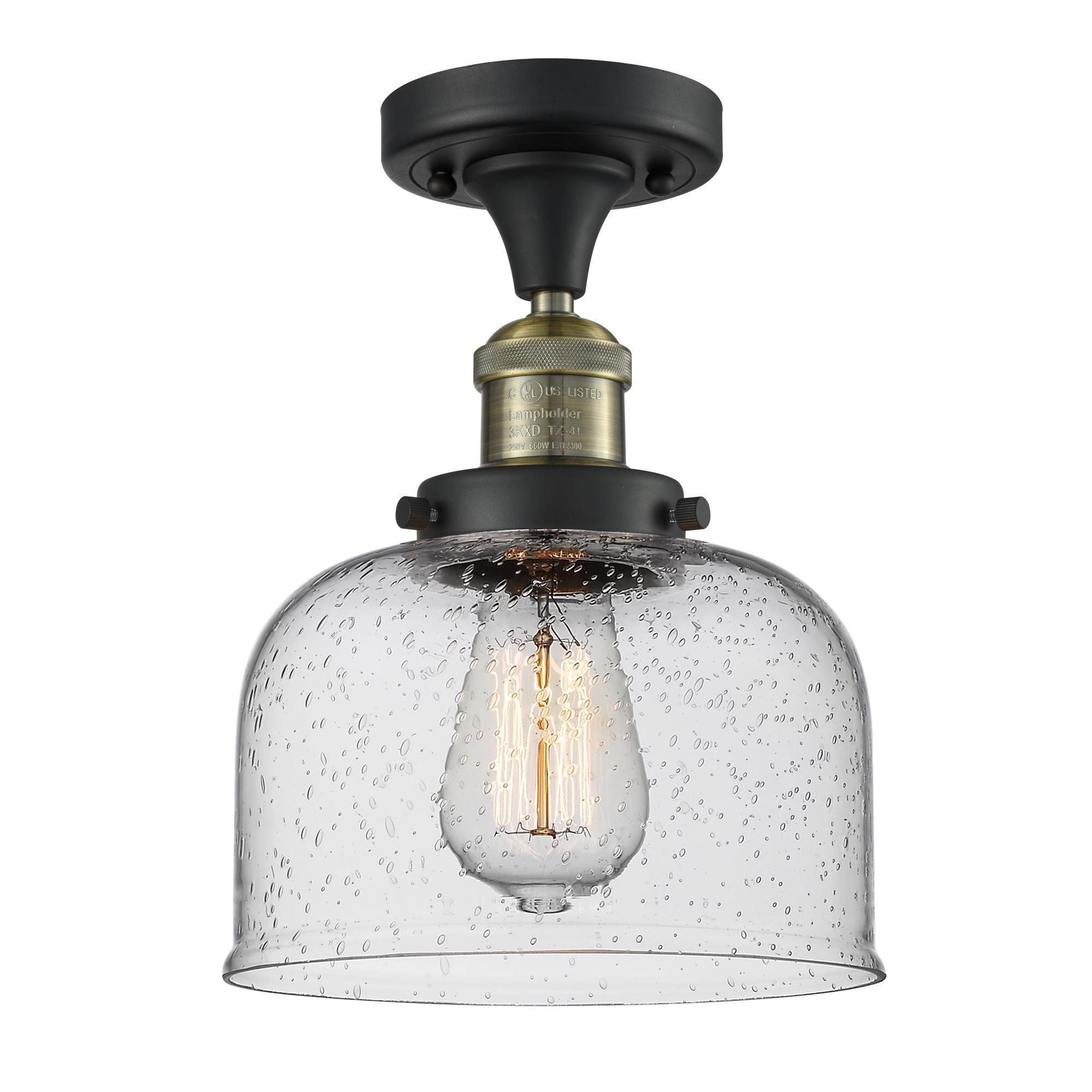 Bruno Marashlian Large Bell 8 Inch 1 Light Semi Flush Mount by Innovations Lighting