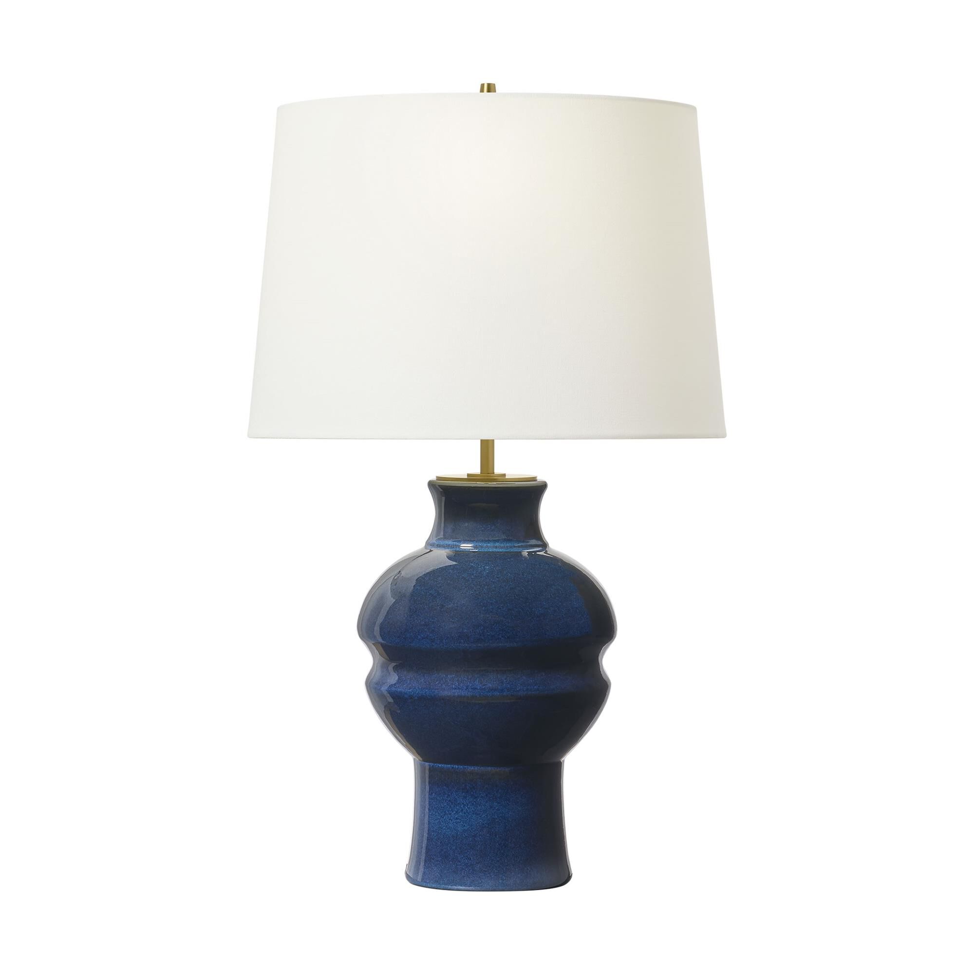 Shown in Mix Blue Brown finish and White Linen shade