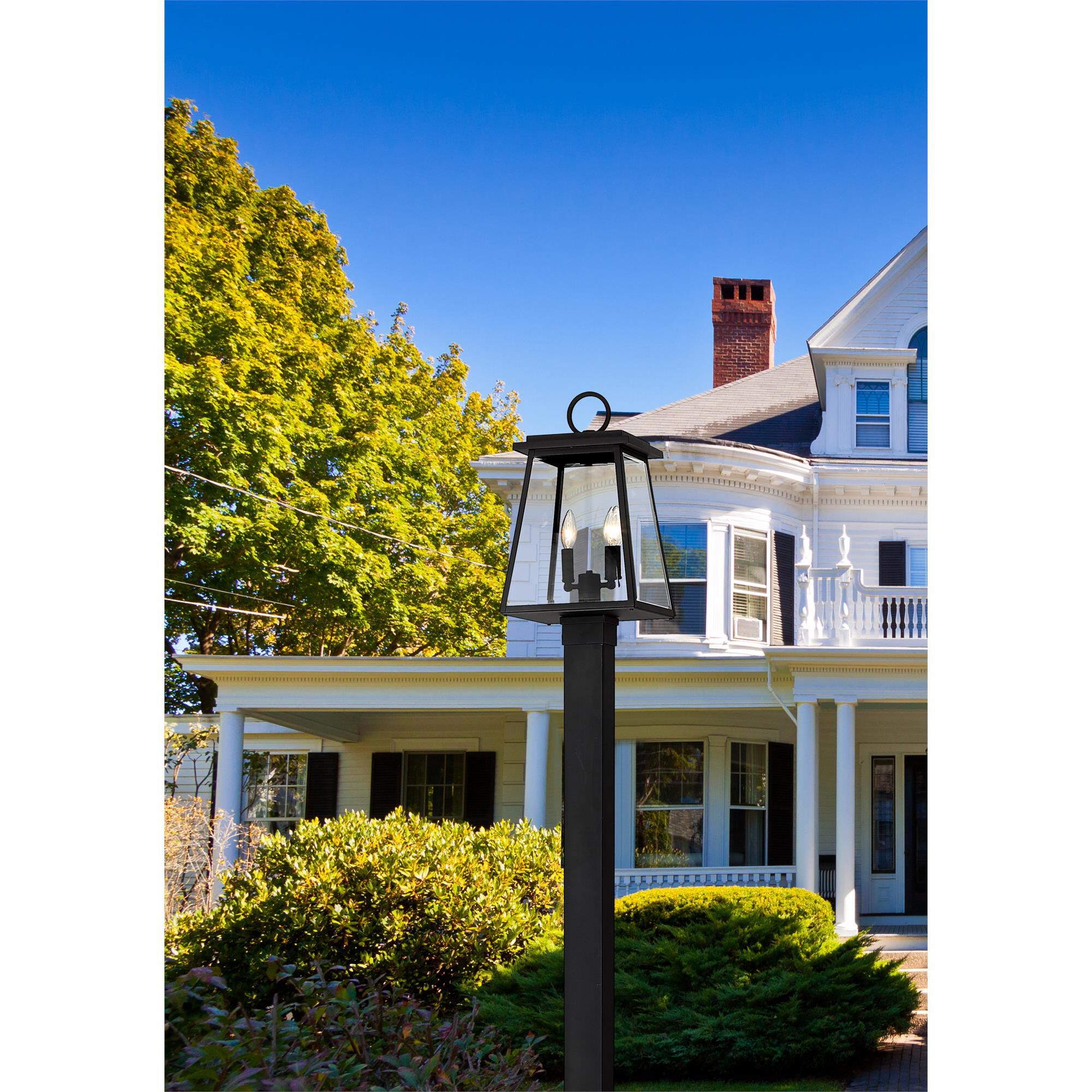 Shown in Black finish and Clear Beveled glass