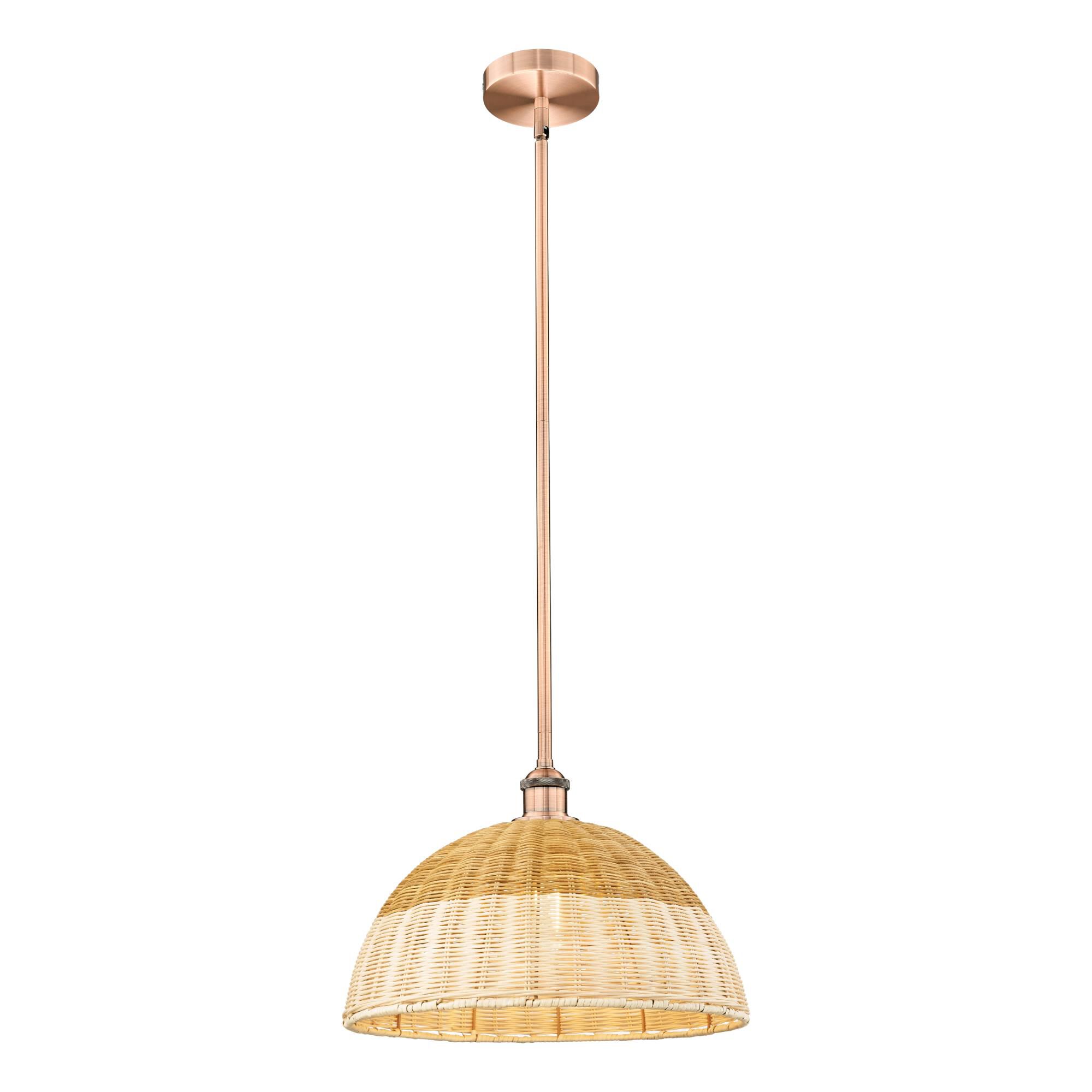Shown in Antique Copper finish and Natural shade