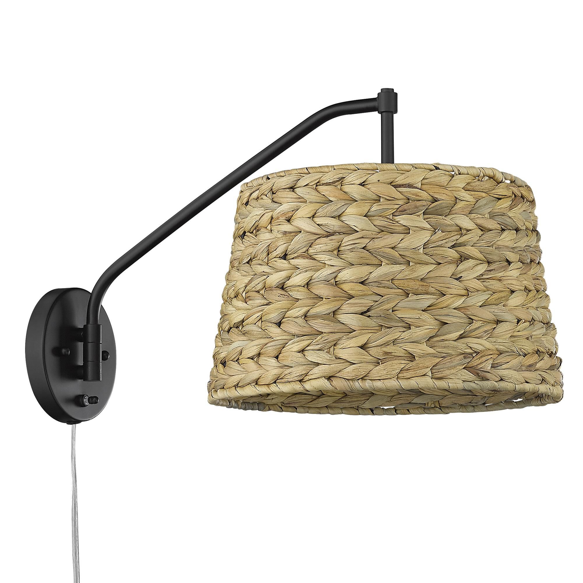 Shown in Matte Black finish and Woven Sweet Grass shade