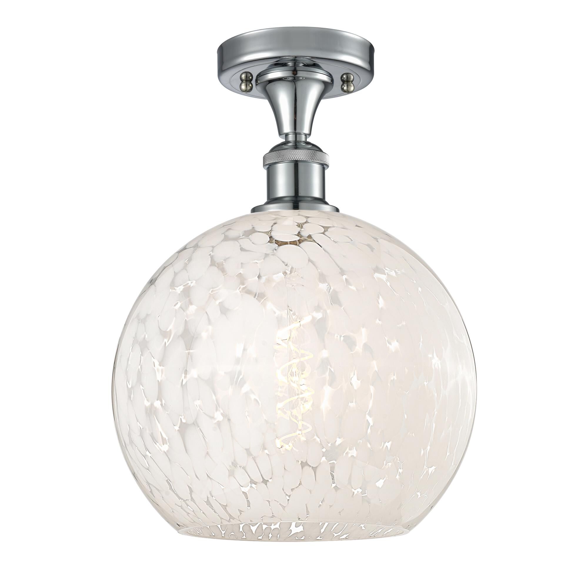 Bruno Marashlian White Mouchette 10 Inch Semi Flush Mount by Innovations Lighting