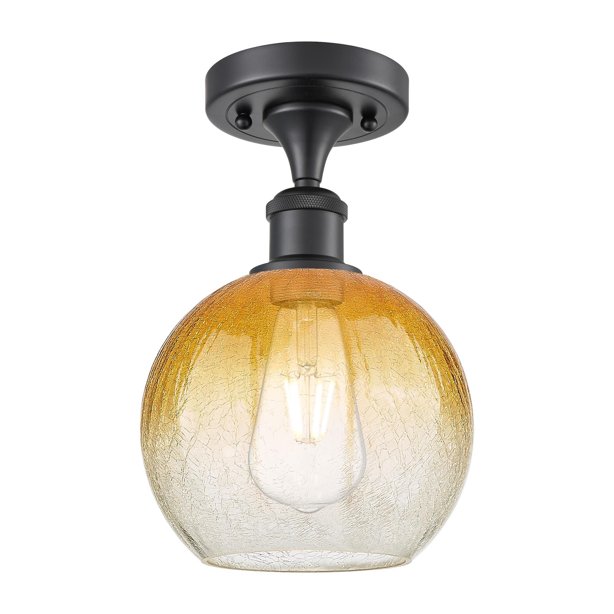 Shown in Matte Black finish and Amber glass