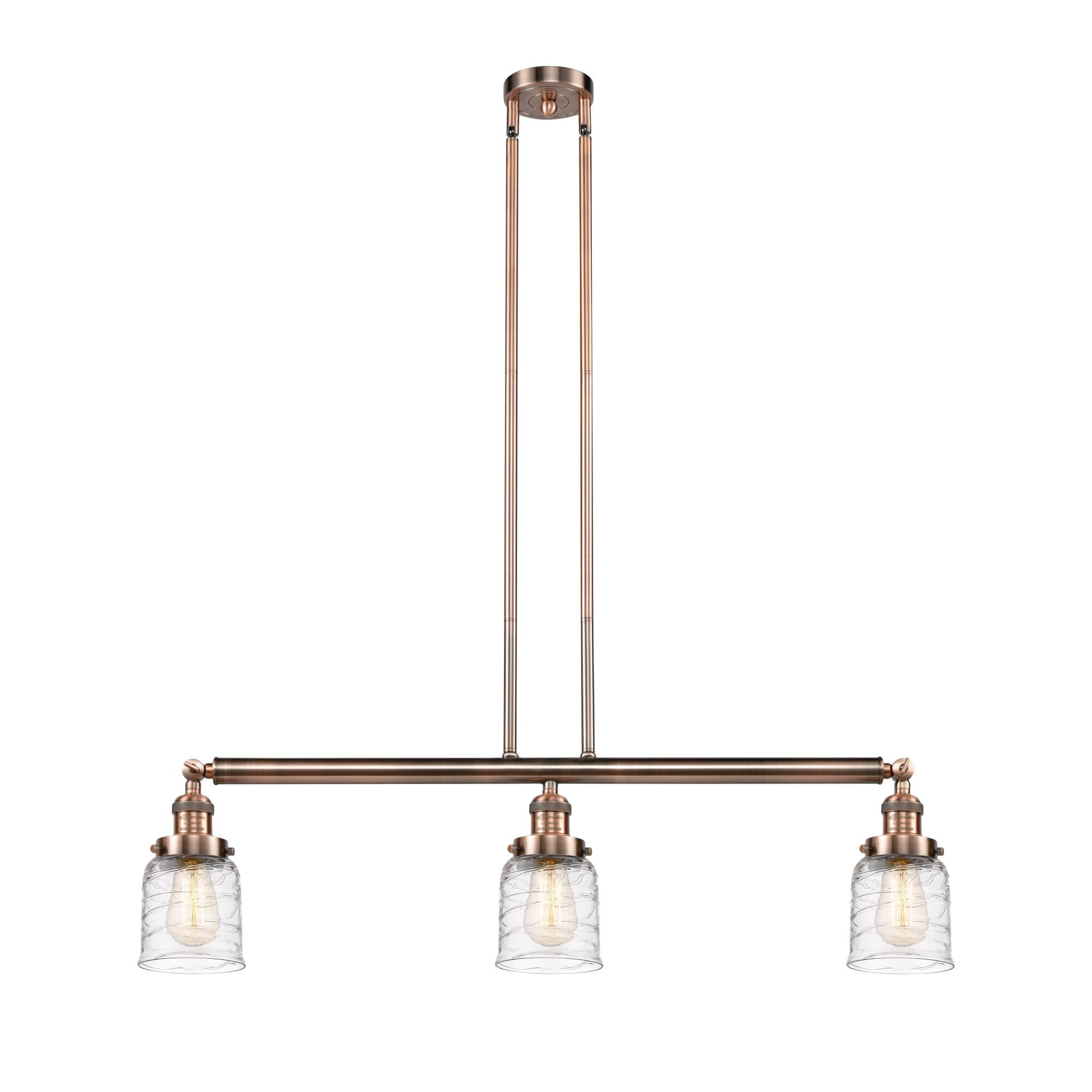 Bruno Marashlian Small Bell 36 Inch 3 Light Linear Suspension Light by Innovations Lighting