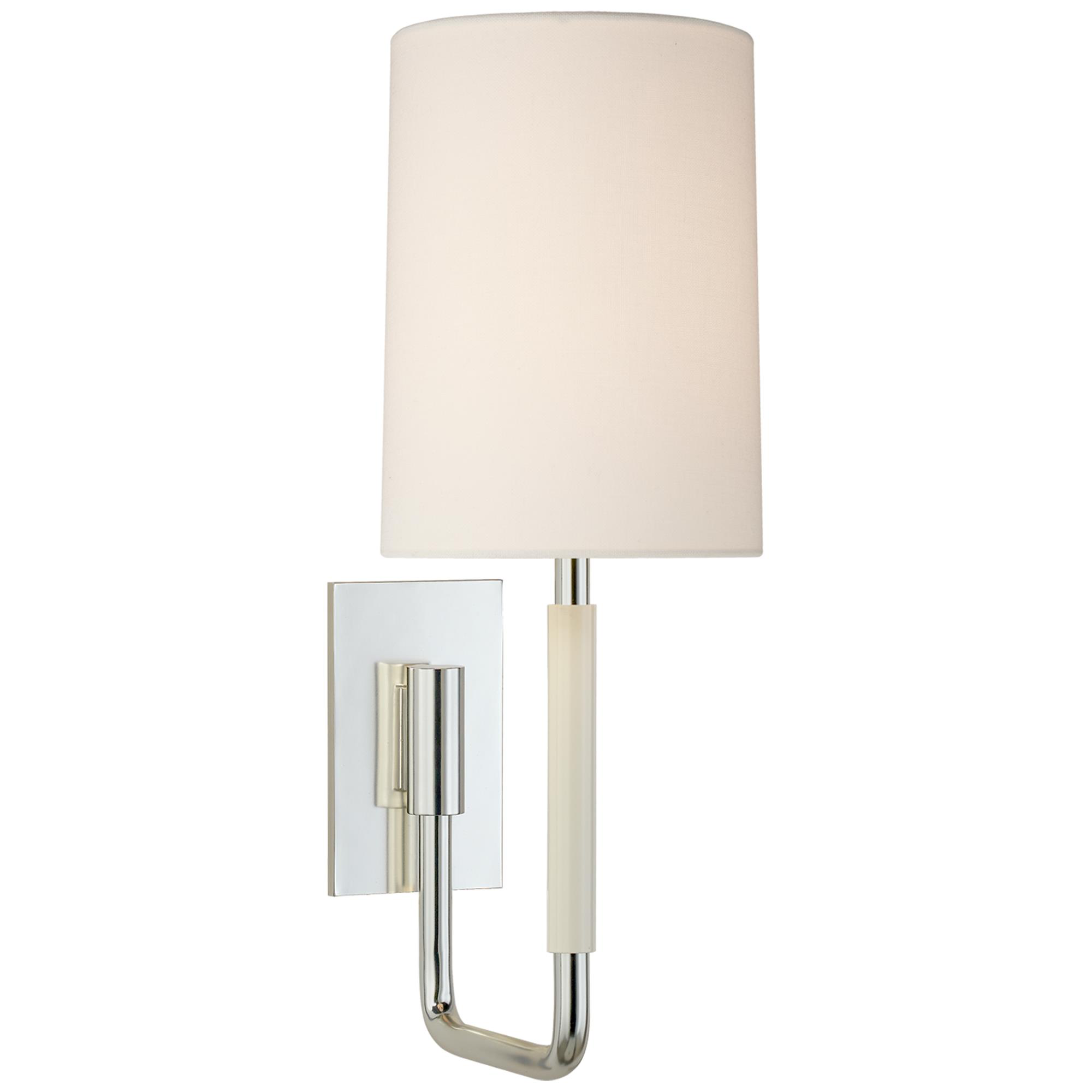 Shown in Soft Silver finish and Linen shade