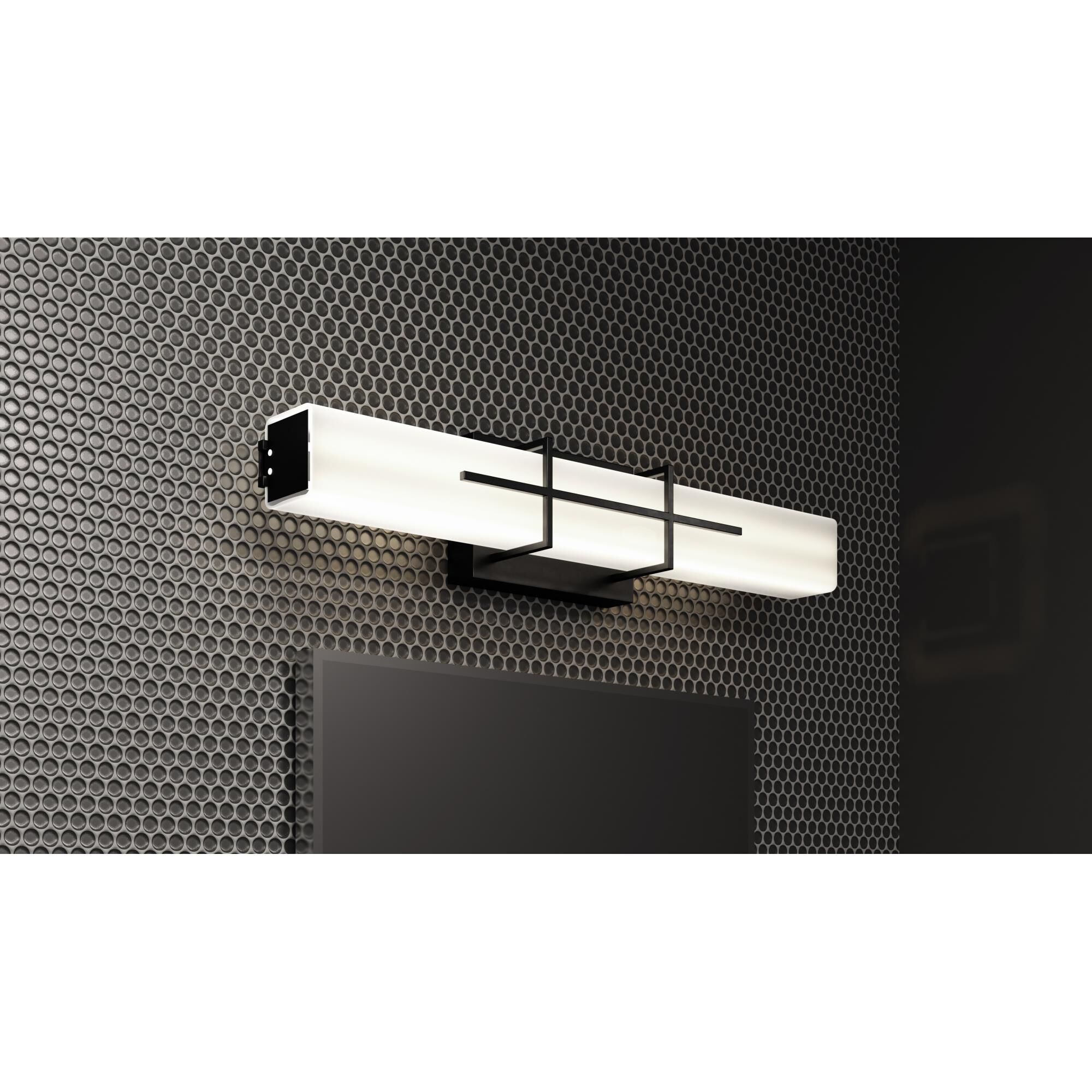 Shown in Matte Black finish and Opal Etched glass