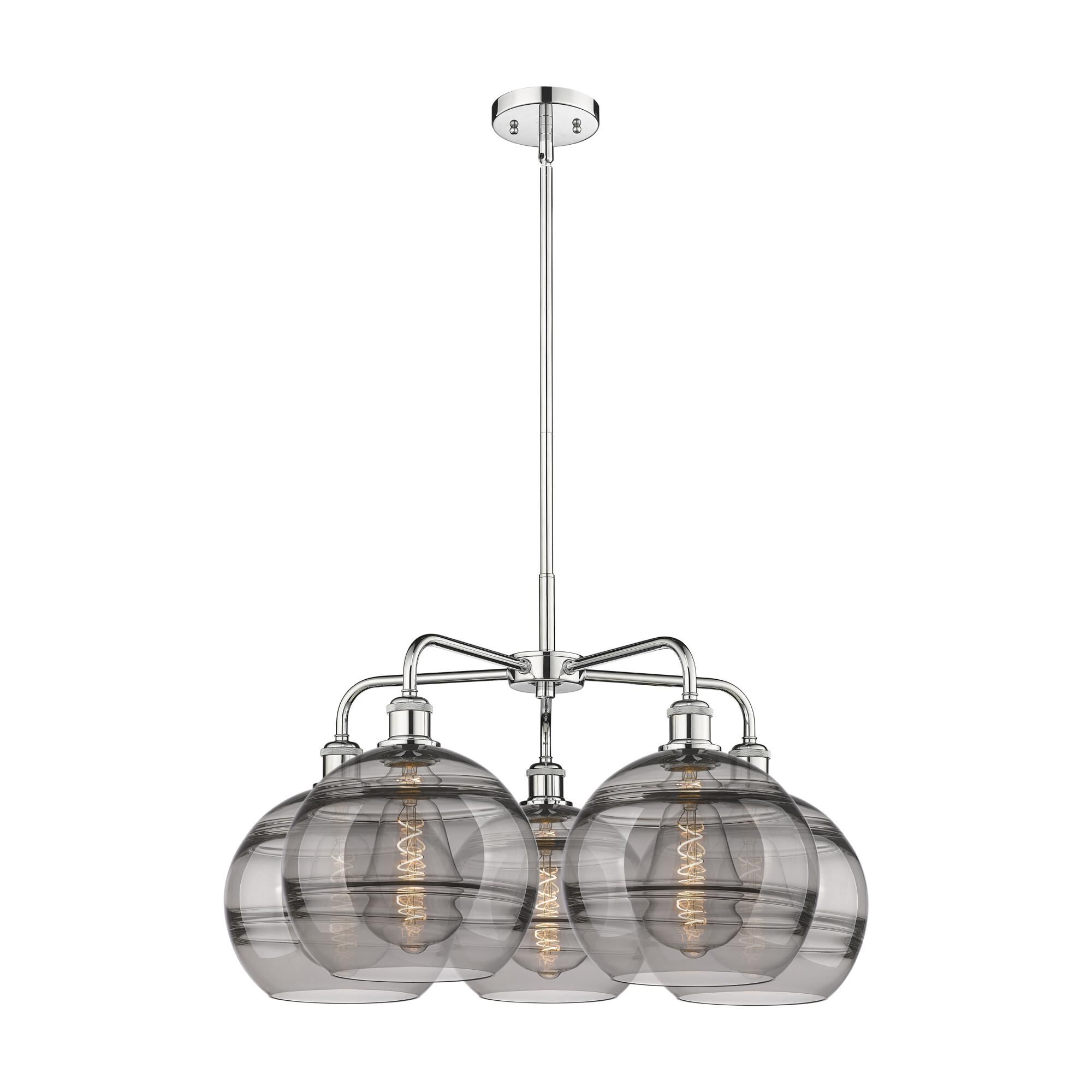 Shown in Polished Chrome finish and Light Smoke glass