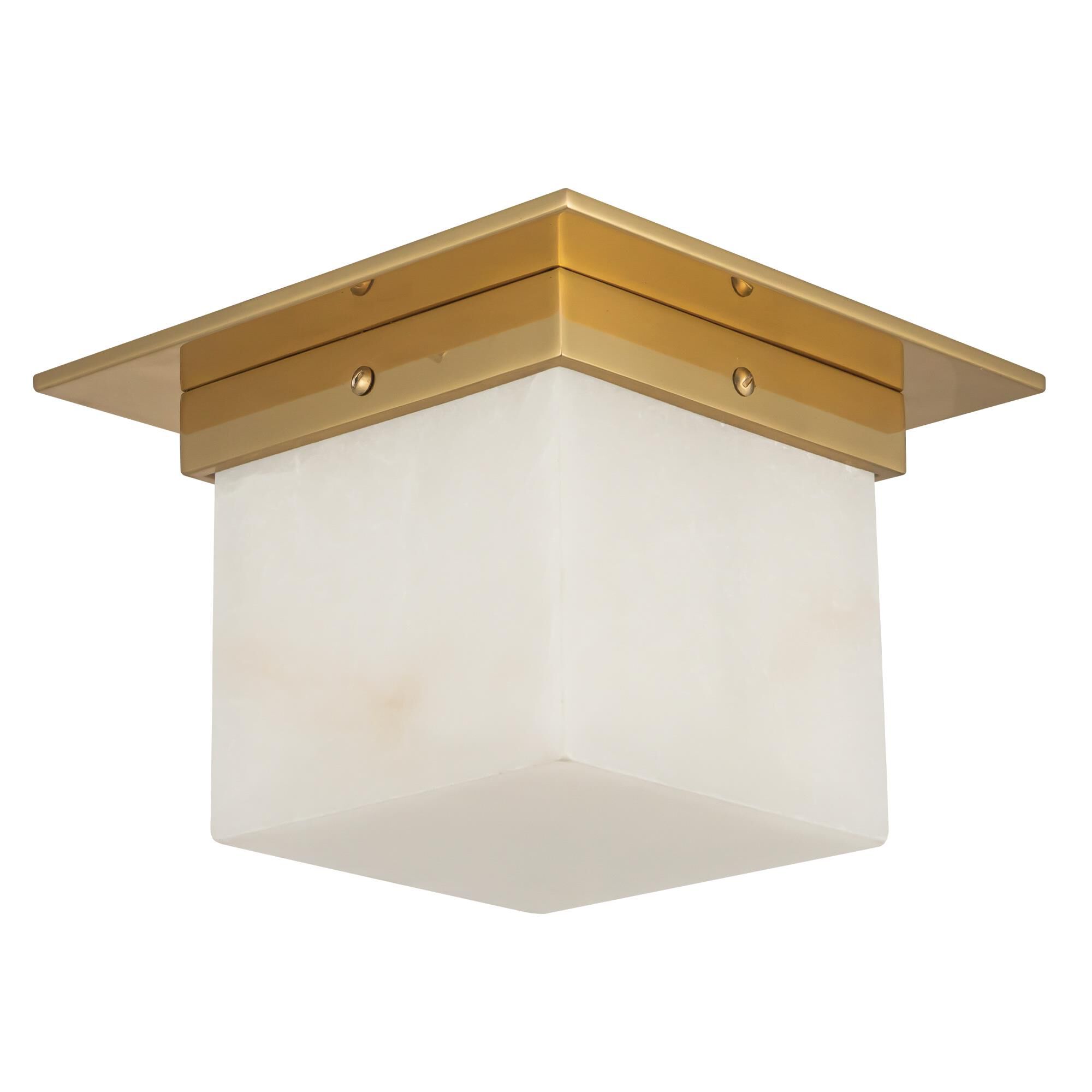Shown in Patina Brass finish and Alabaster glass