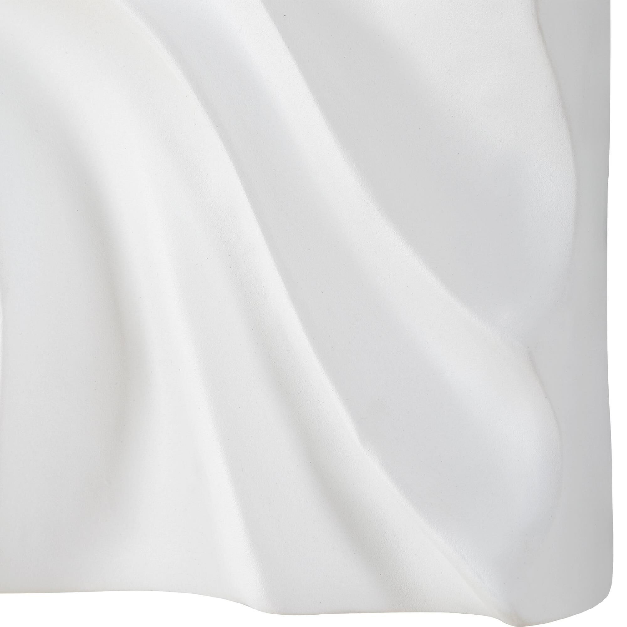 Shown in Three Dimensional Sculptural Wall Panels Crafted In Resin In Fresh White, Resembling Billowing Snow  finish