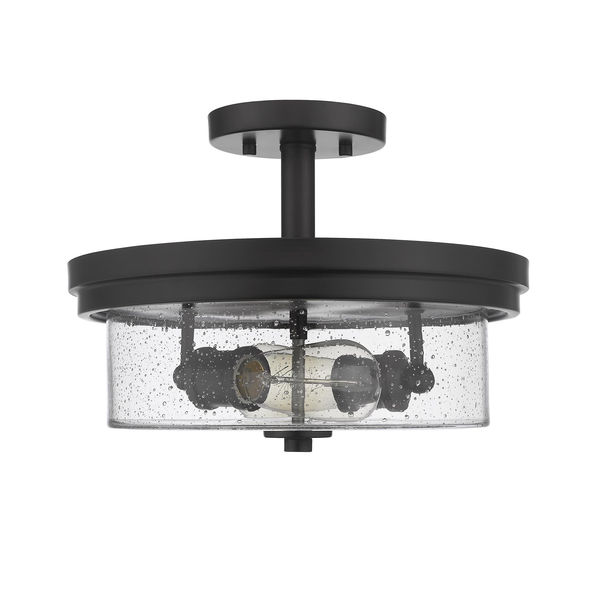 Shown in Matte Black finish and Glass shade