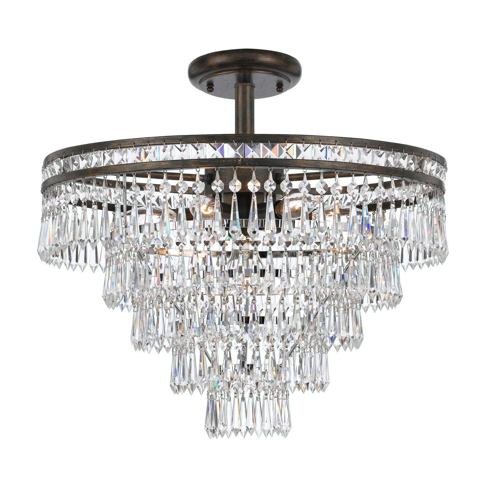Shown in English Bronze finish and Hand Cut crystal