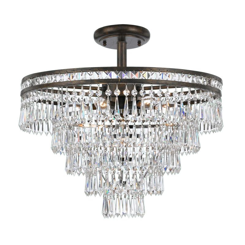 Mercer 20 Inch 7 Light Semi Flush Mount by Crystorama