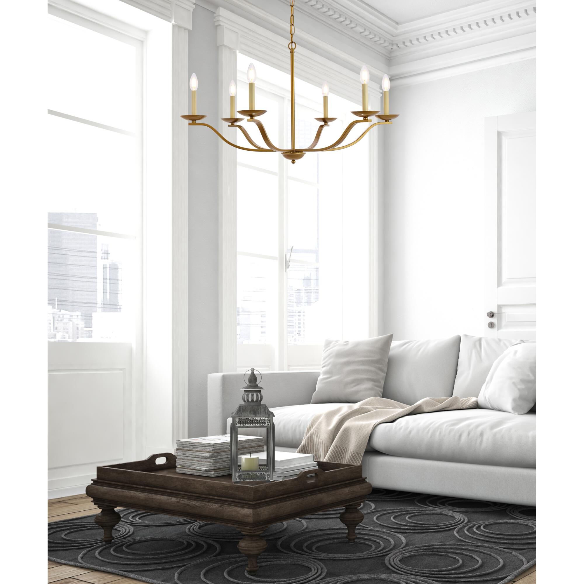 Trey 36 Inch 6 Light Chandelier by Elegant Lighting
