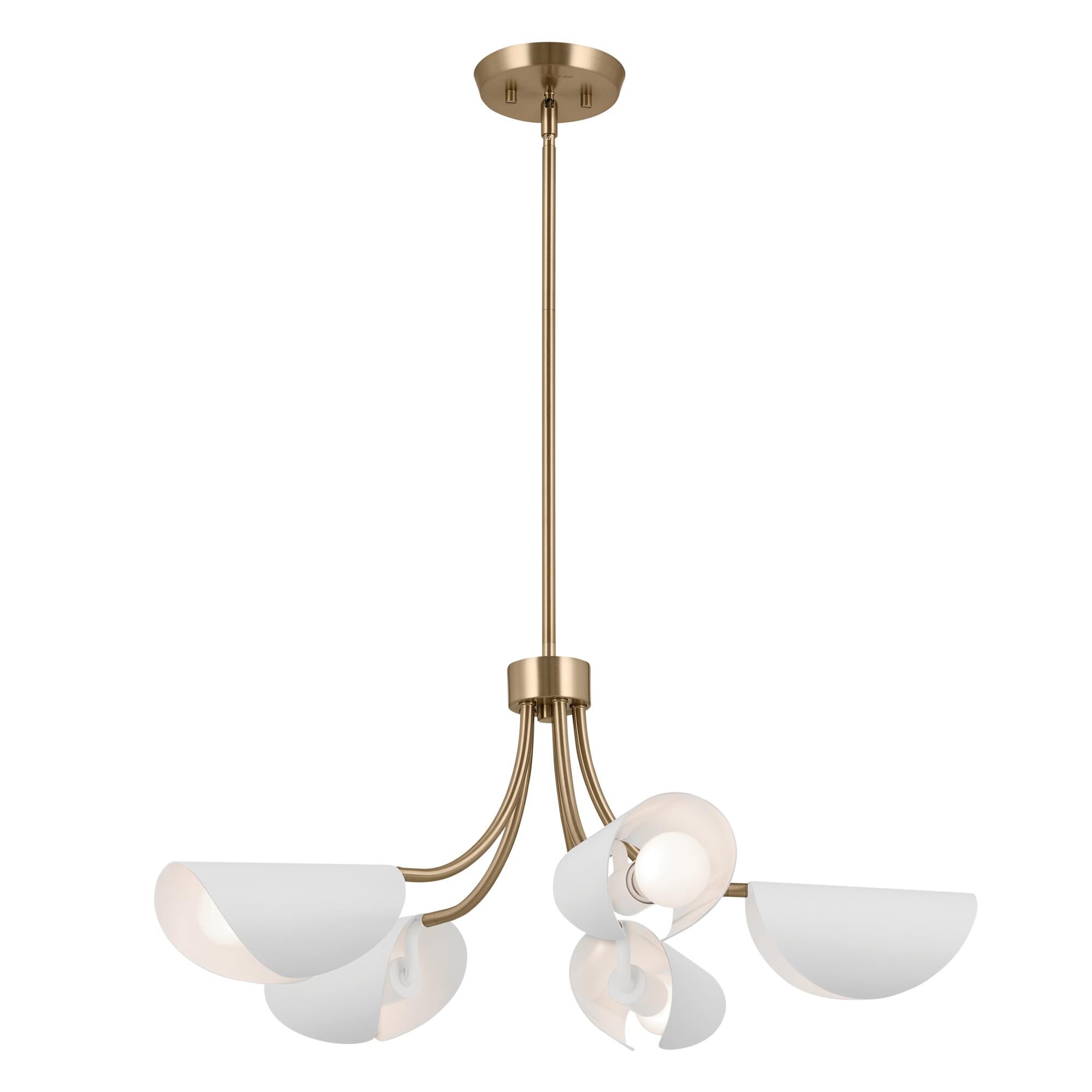 Shown in Champagne Bronze with White finish and Metal and Unique shade