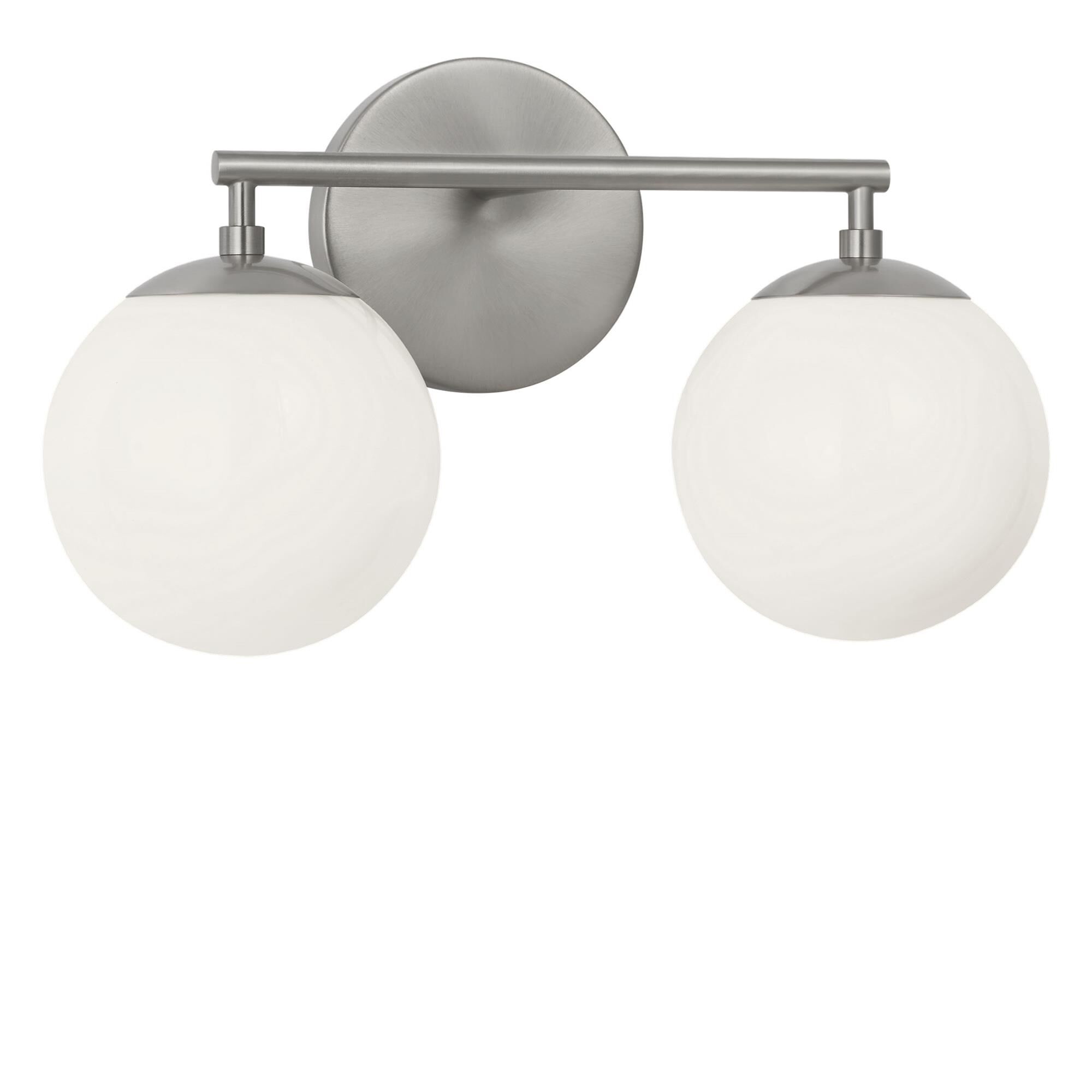 Shown in Brushed Nickel finish and Clear White glass