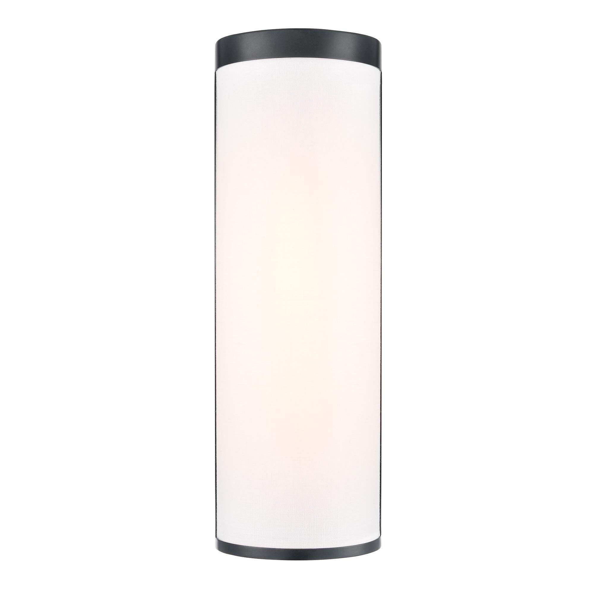 Shown in Black finish and White Fabric shade