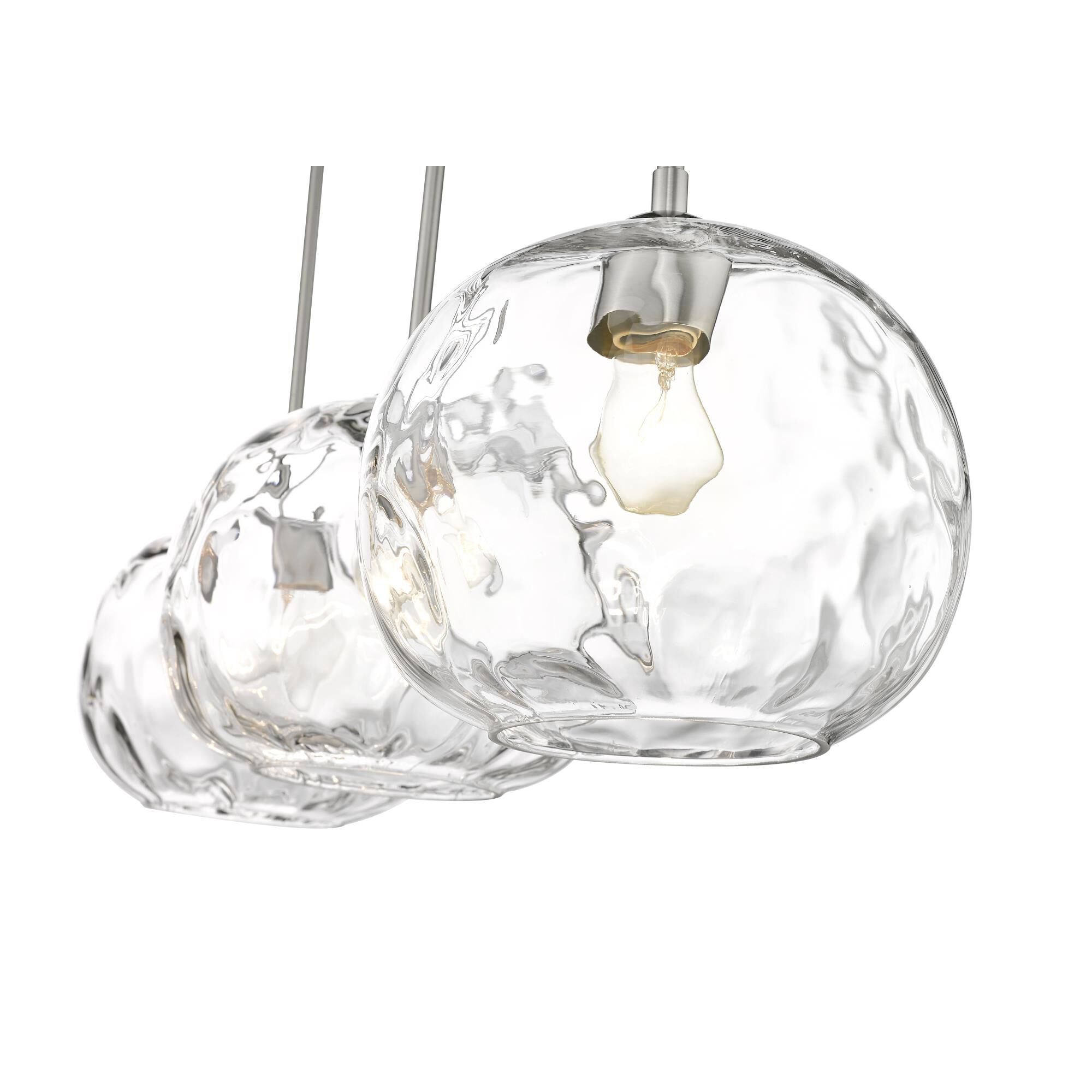 Shown in Brushed Nickel finish and Glass shade