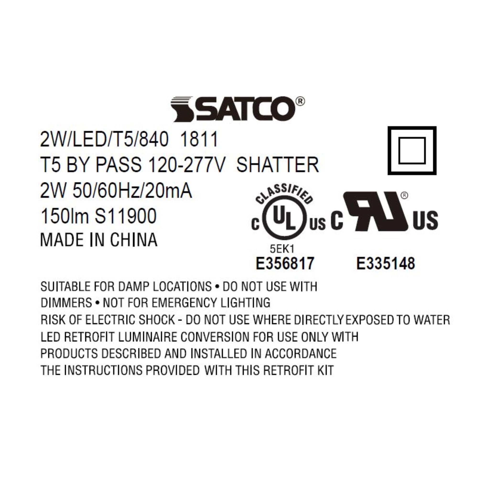 2 Watt 4000K T5 LED Light Bulb,