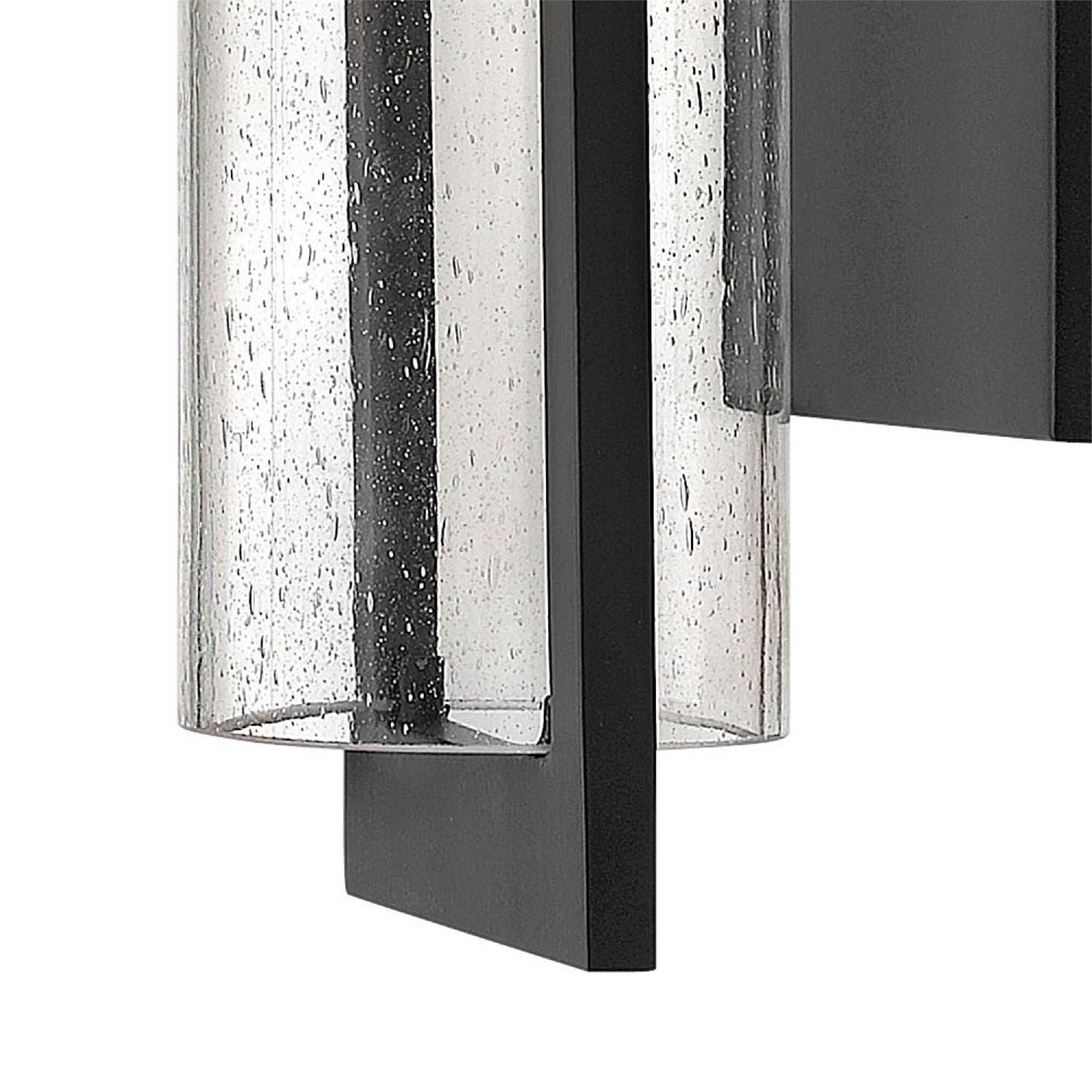 Shown in Black finish and Clear Seedy glass