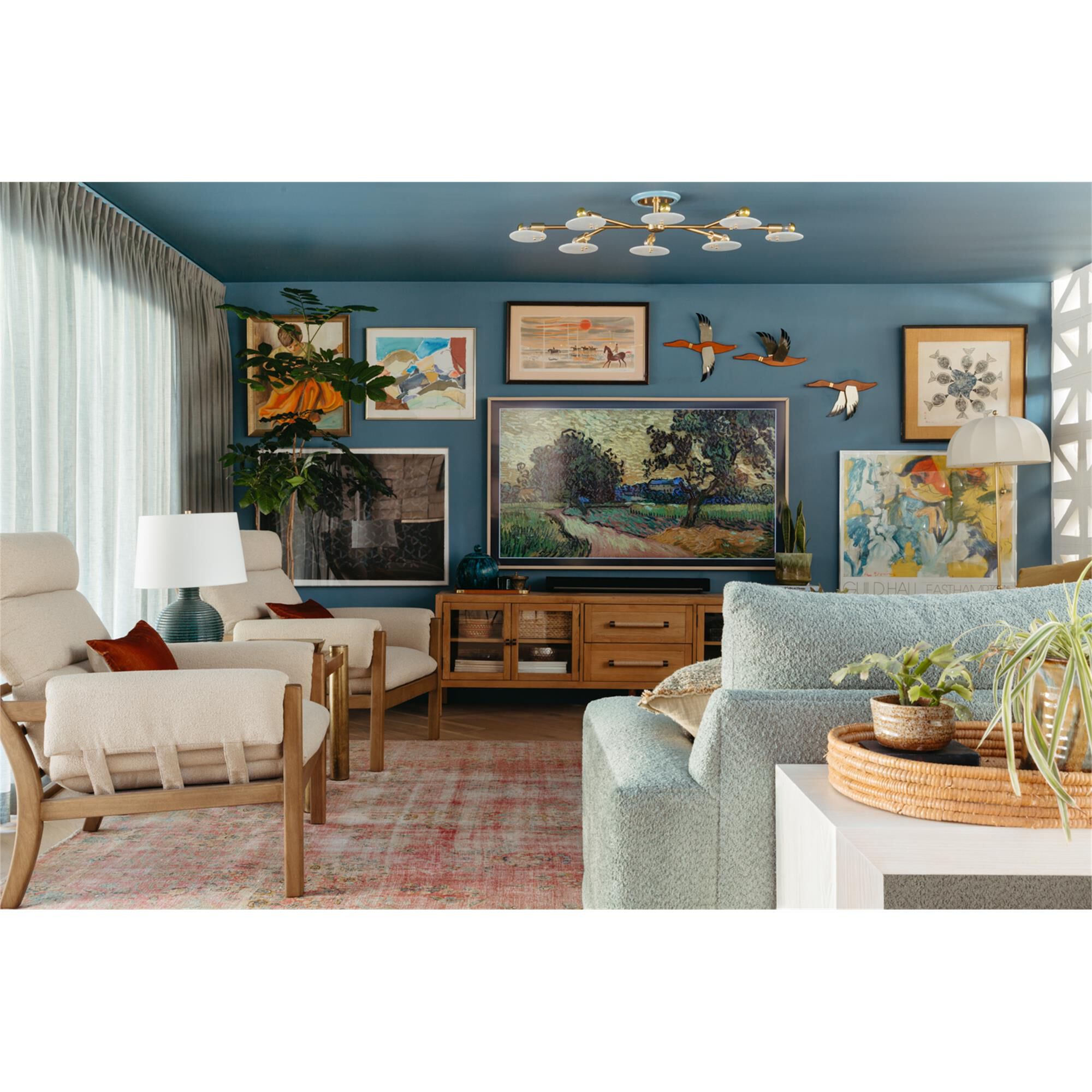 Giselle 48 Inch 8 Light Semi Flush Mount,