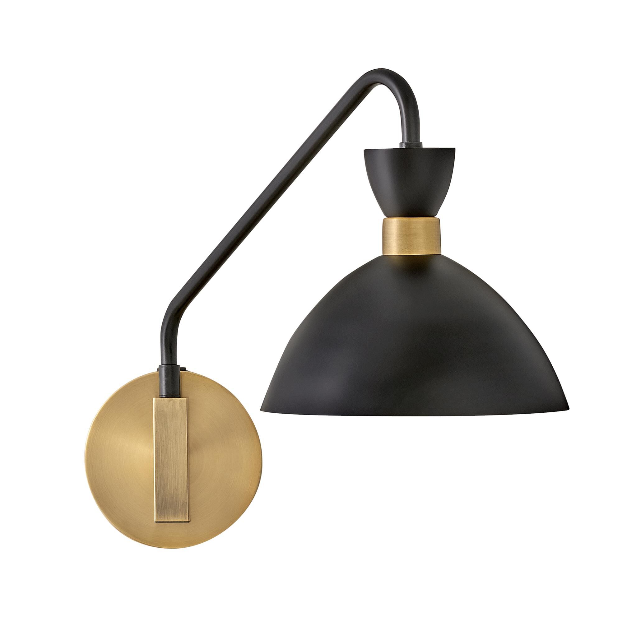 Shown in Black finish and Heritage Brass accent