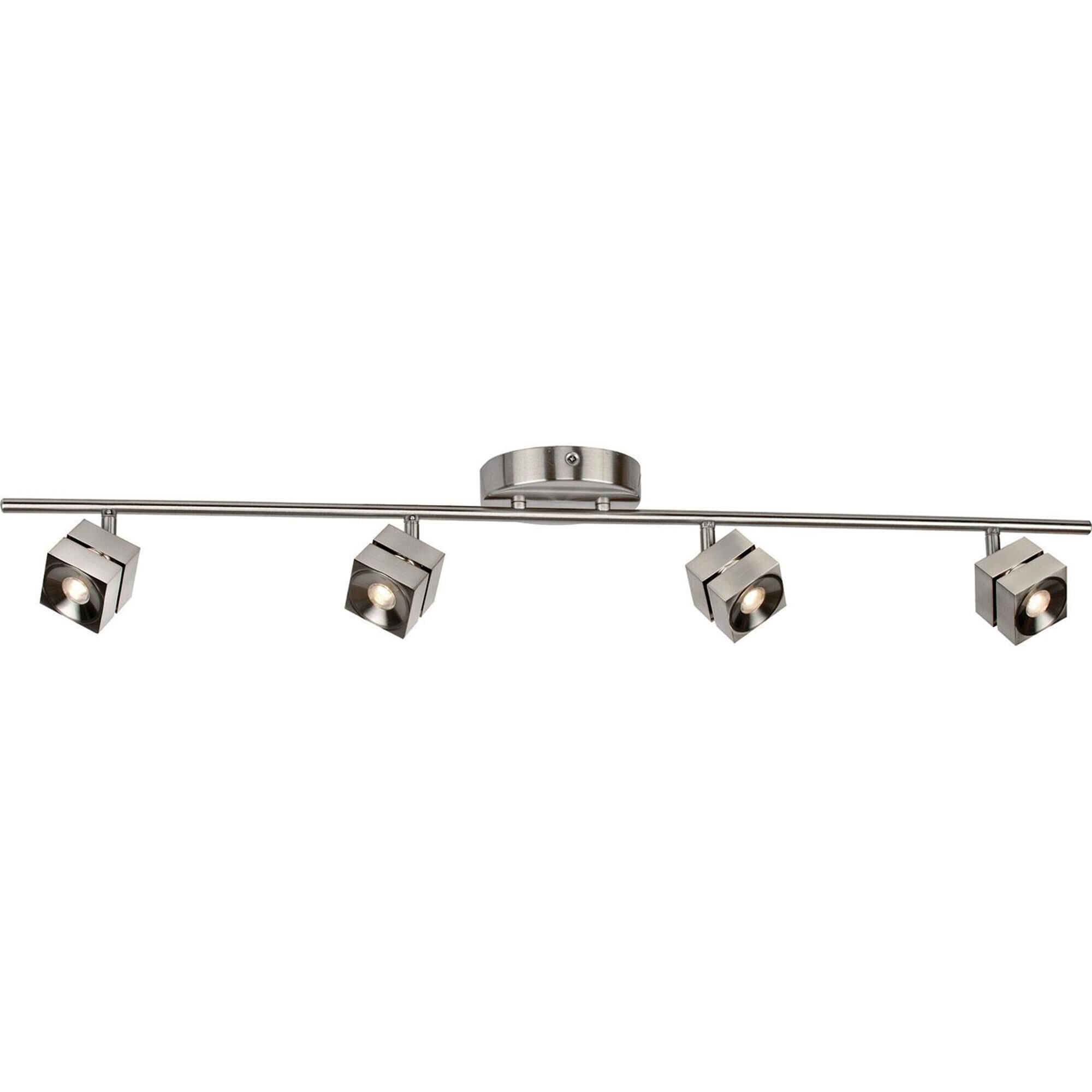 Shown in Satin Nickel finish and Frosted Ribbed White Acrylic glass and No Accent accent