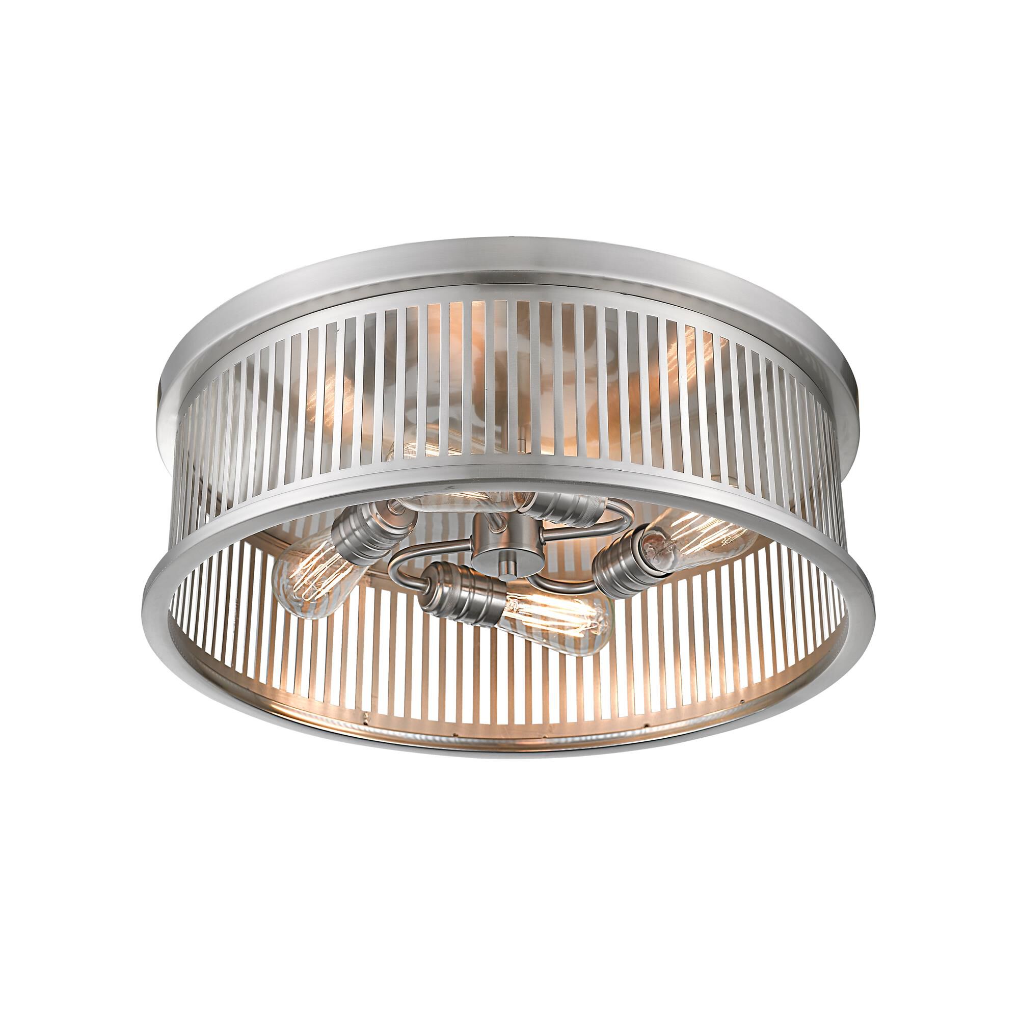 Shown in Brushed Nickel finish and Steel glass and Steel shade