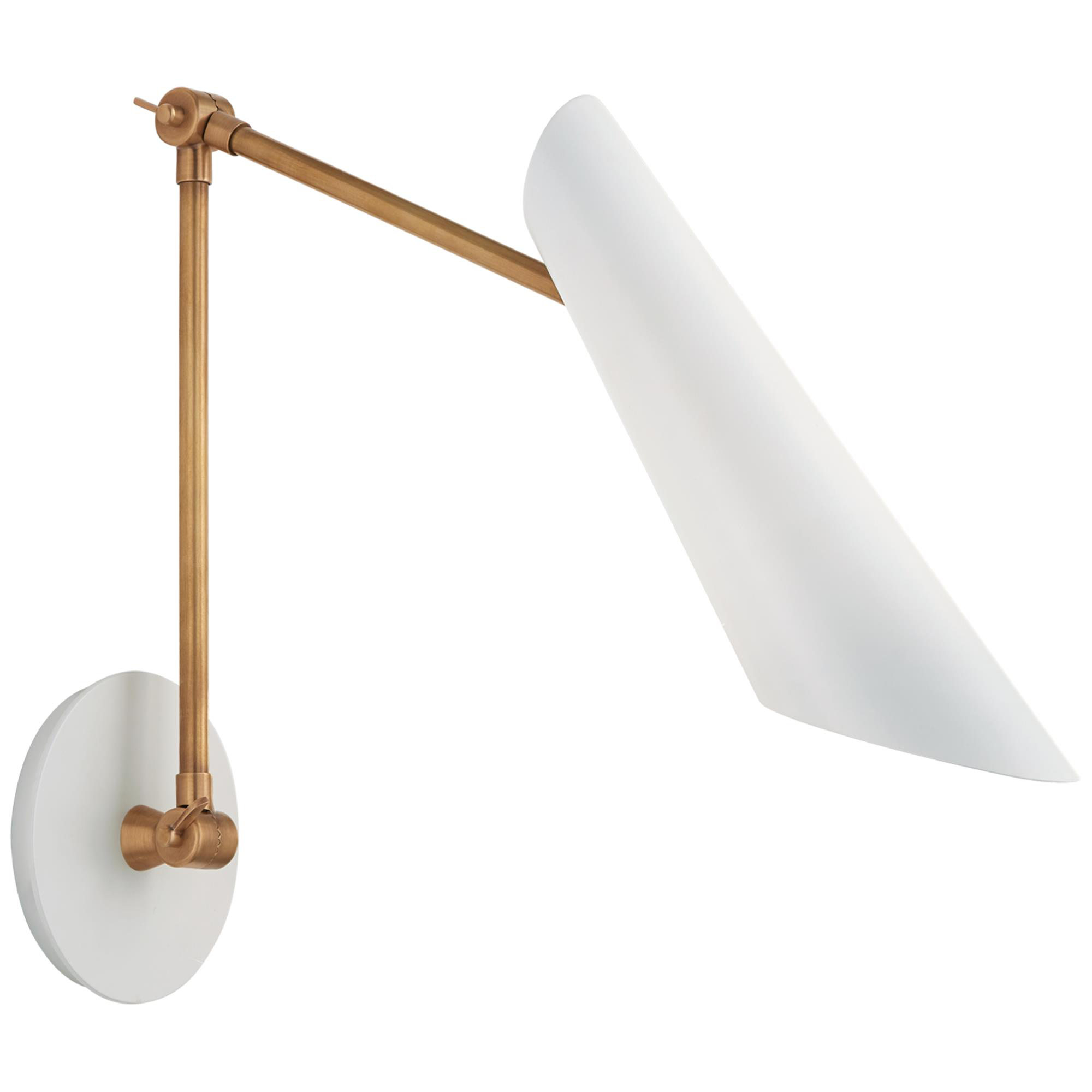 Shown in Hand-Rubbed Antique Brass finish and White shade