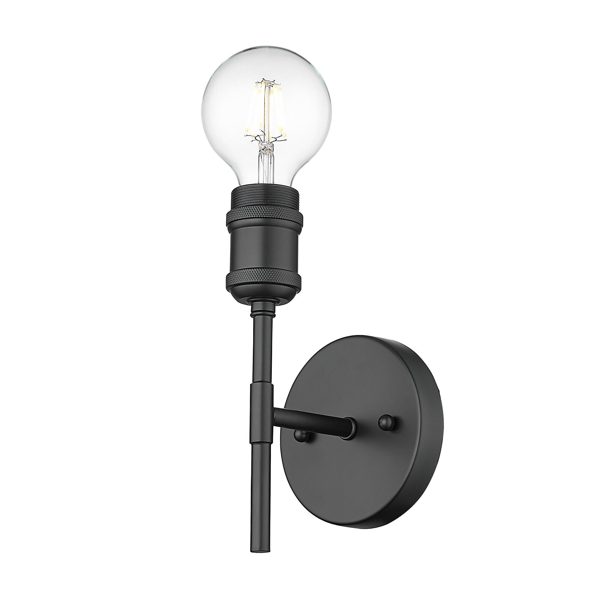 Shown in Matte Black finish and Without Glass glass and Matte Black shade