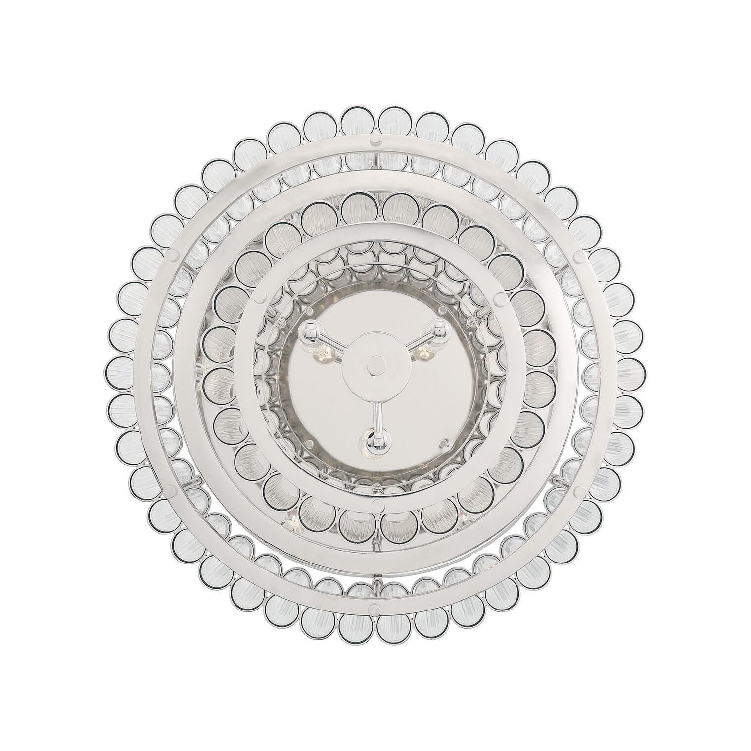 Shown in Polished Nickel finish and Ribbed glass