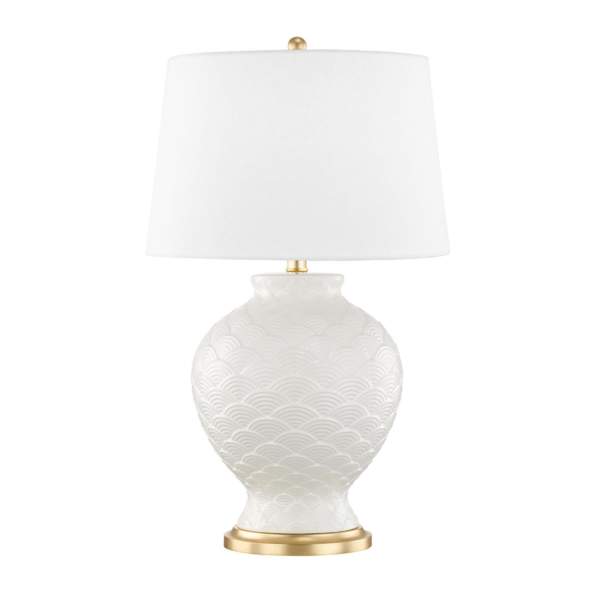 Shown in Cloud finish and Linen shade and Gold Leaf accent