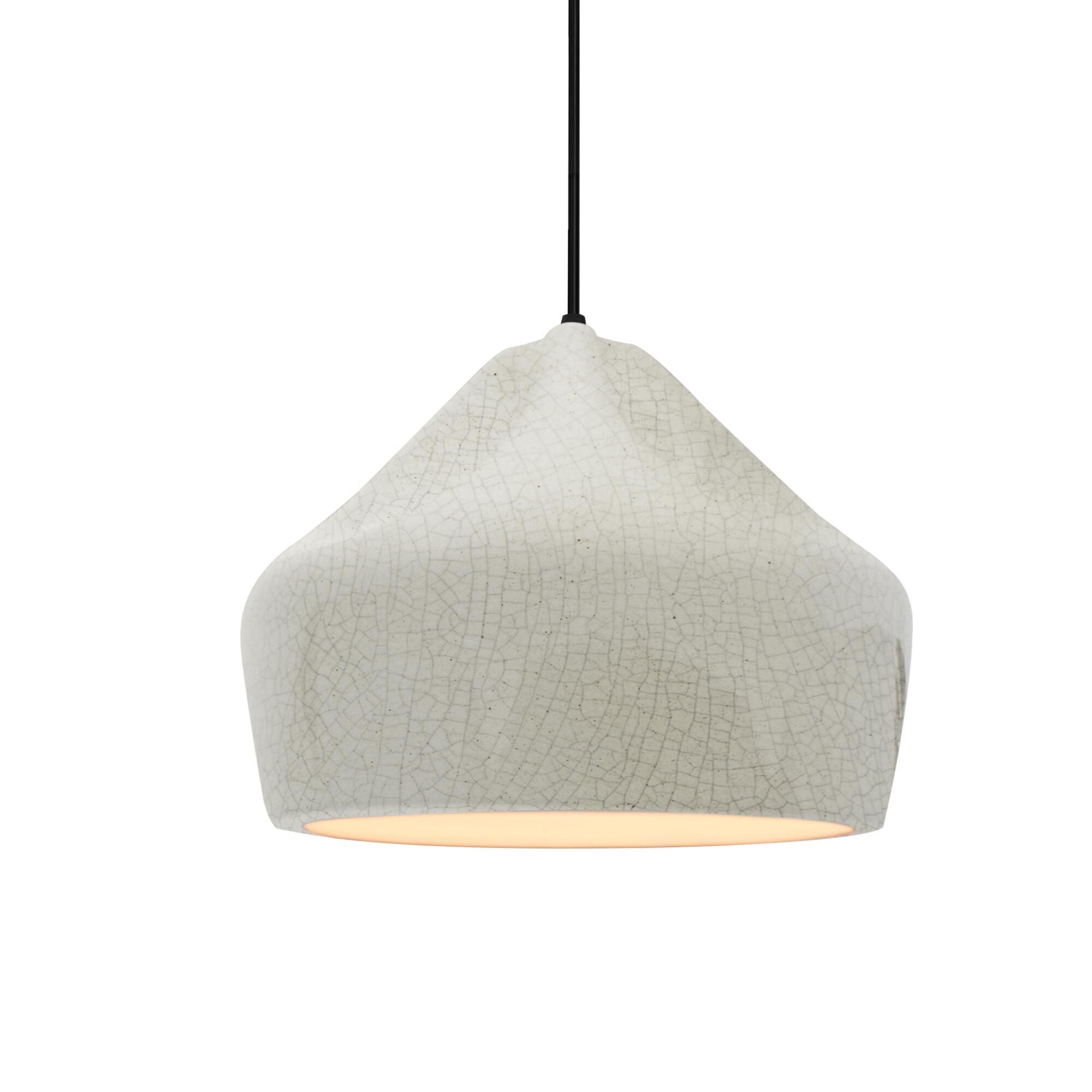 Shown in Matte Black finish and White Crackle shade