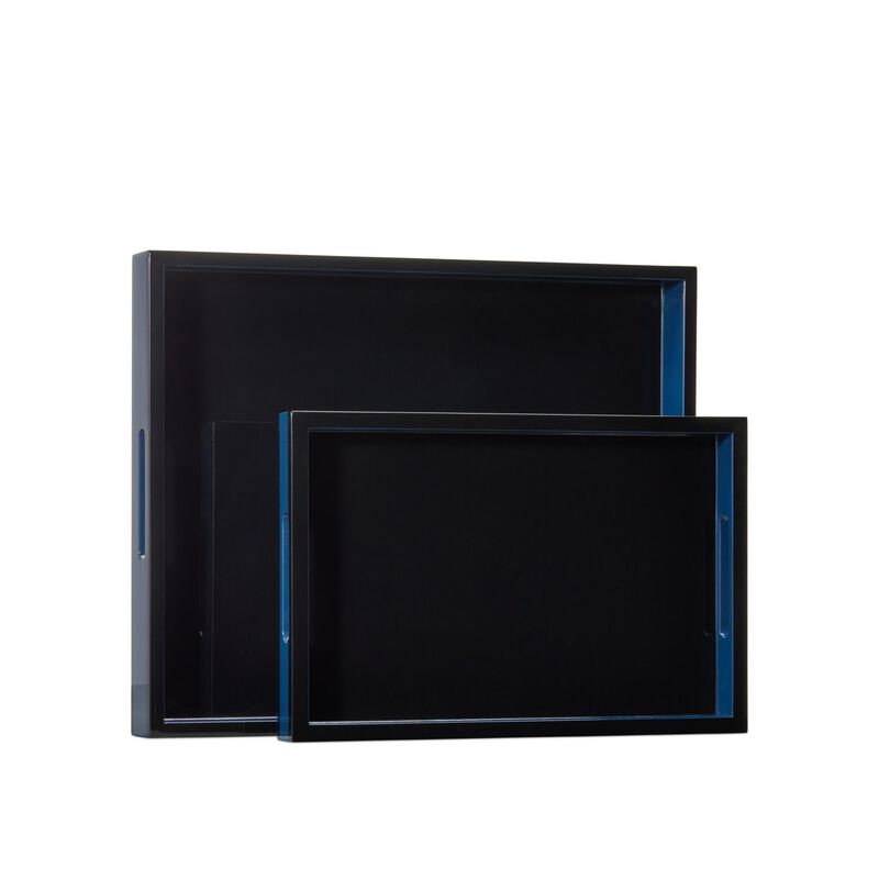 Navy Lacquer Tray by Currey and Company