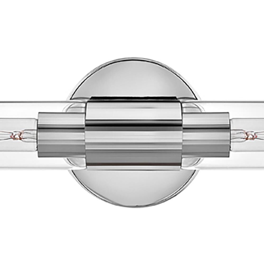 Shown in Chrome finish and Clear glass