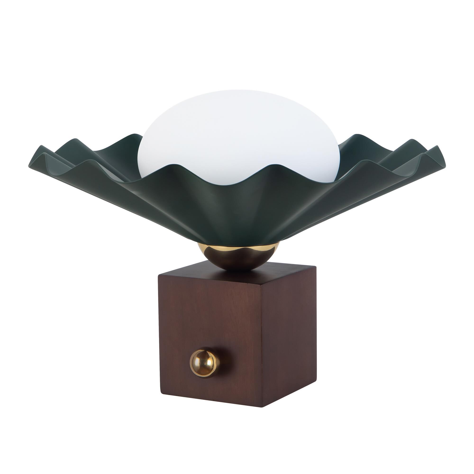 Shown in Pine Green finish and Matte Opal glass