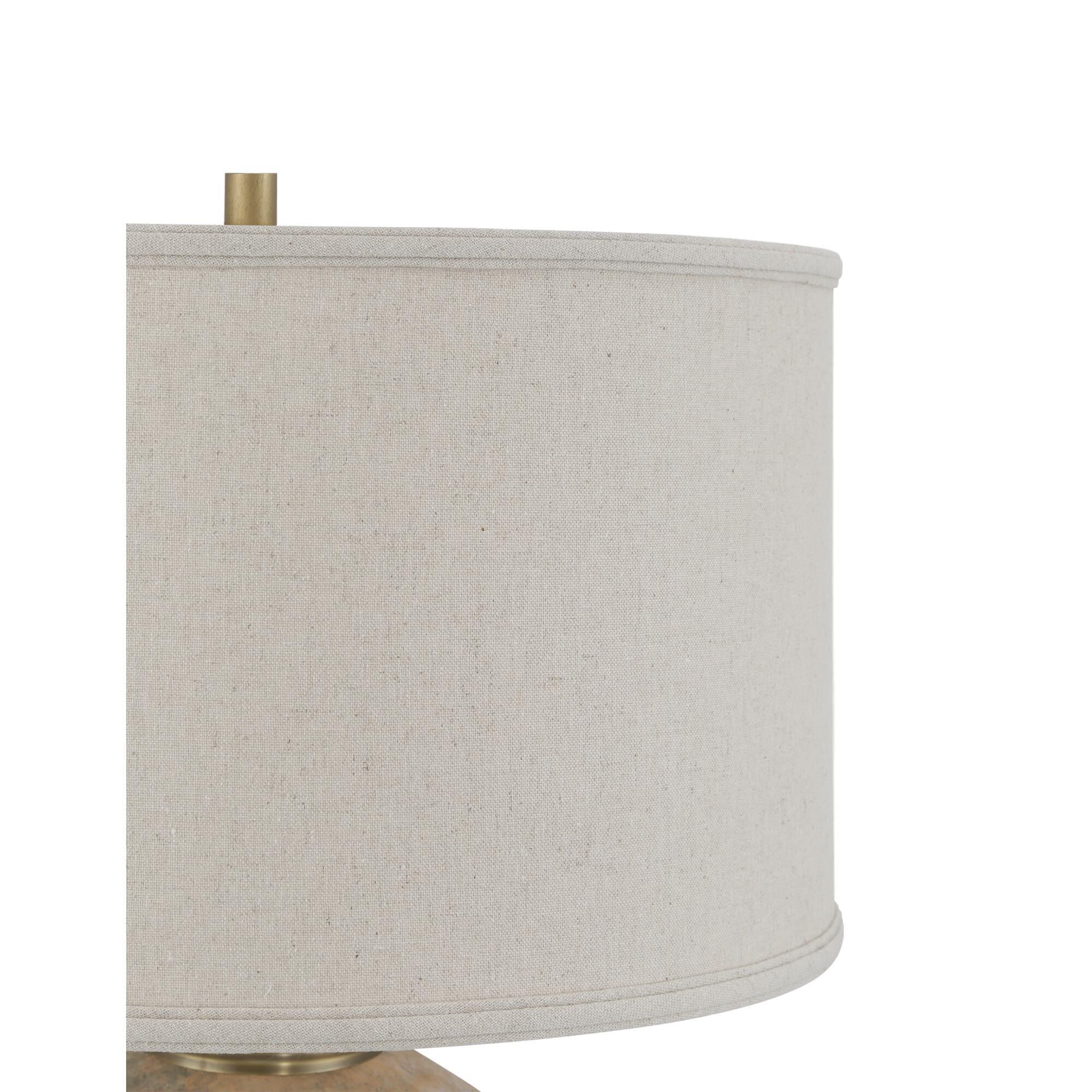 Shown in Textured Antique Brown finish and Natural Linen/Hardback/Double Fold/Self Trim shade