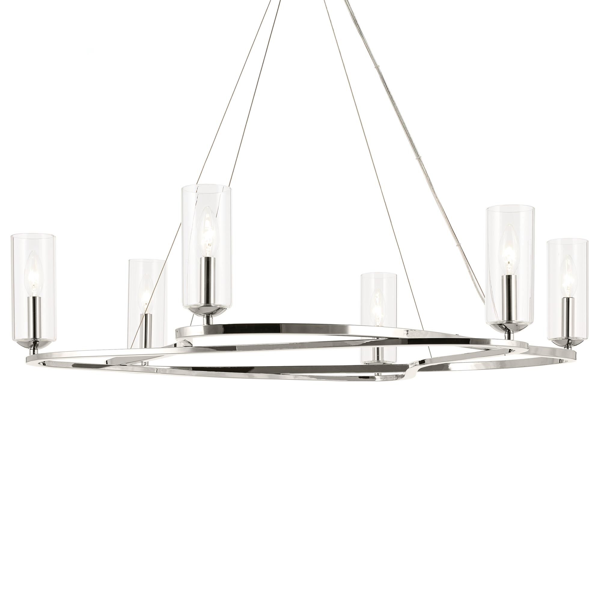 Shown in Polished Nickel finish and Clear glass