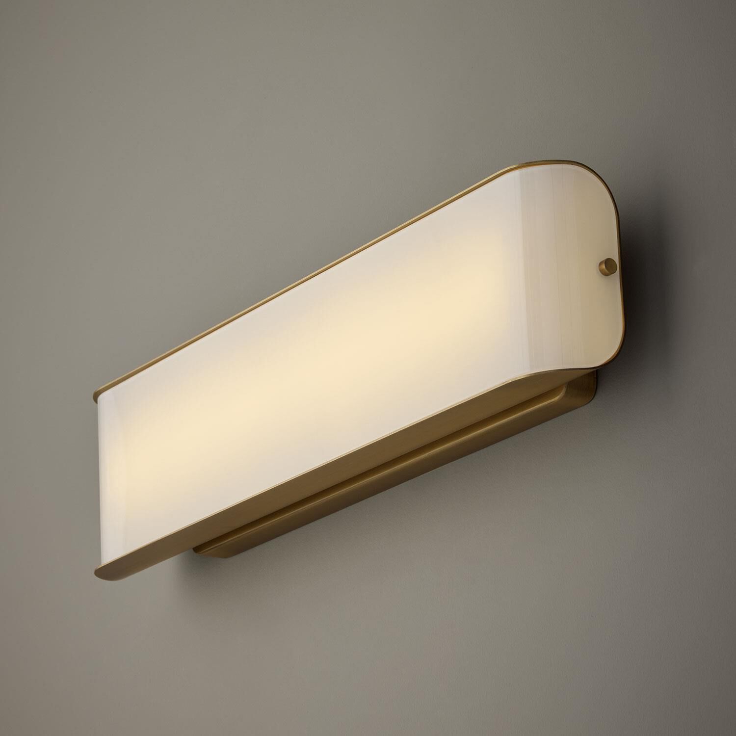 Shown in Aged Brass finish and White Milk glass