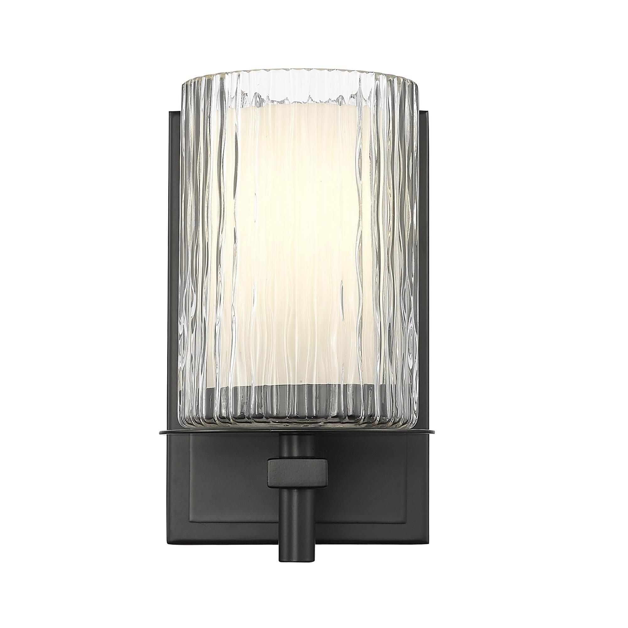 Shown in Matte Black finish and Clear + Etched Opal glass and Clear + Etched Opal shade