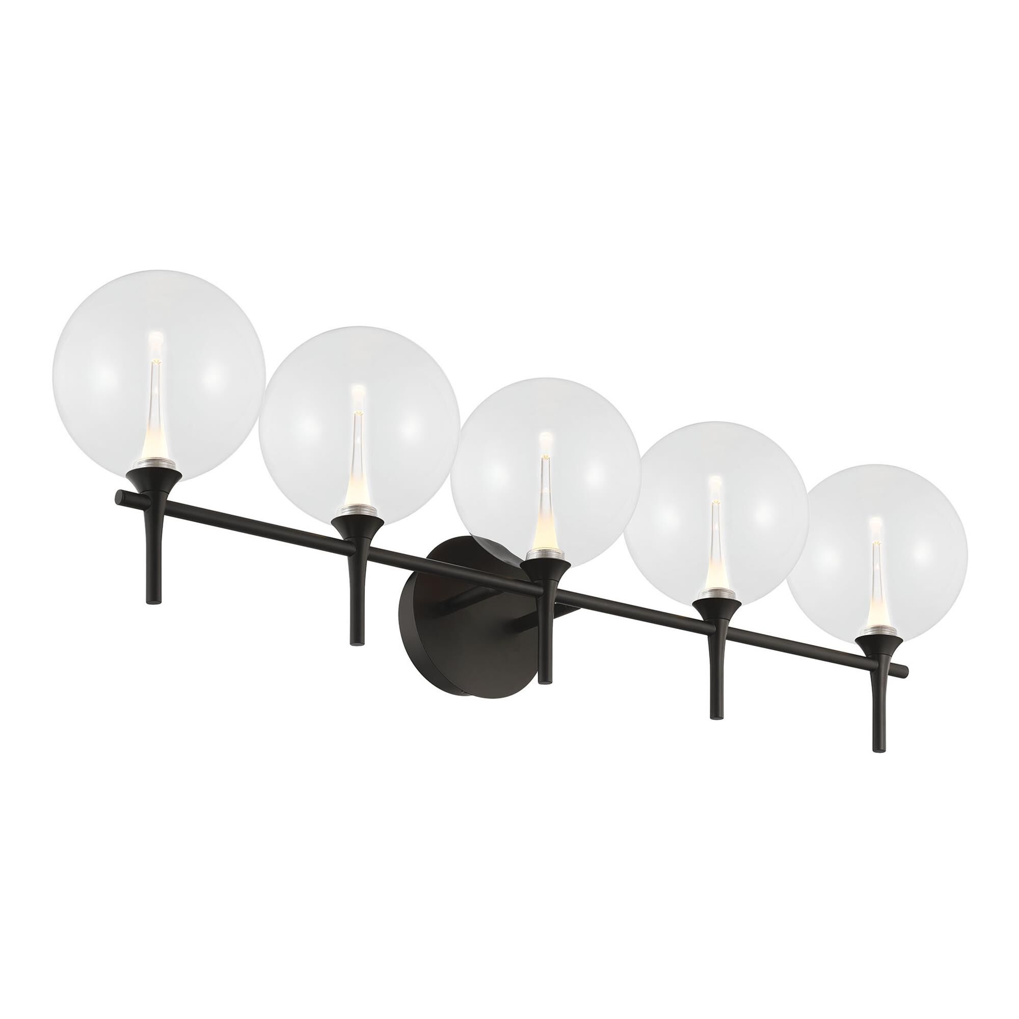 Shown in Black finish and Clear glass