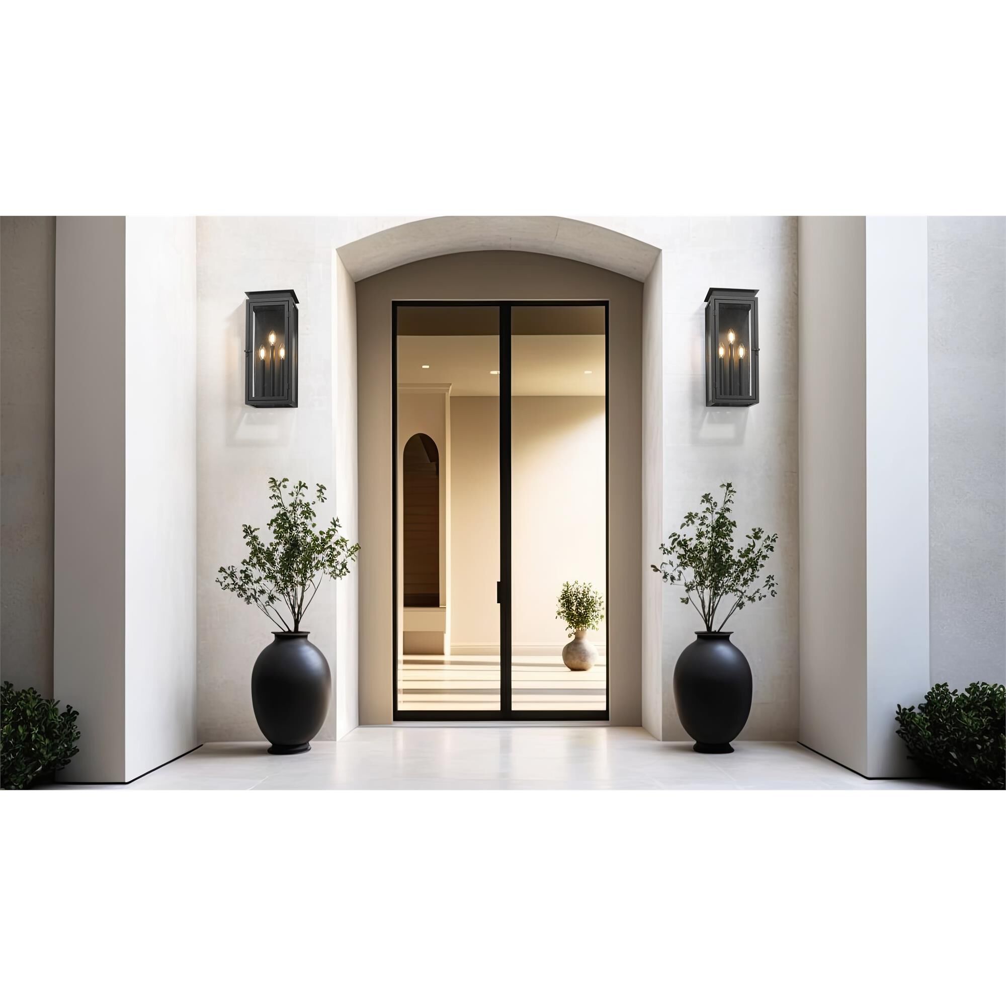 Shown in Black finish and Clear glass and Clear shade