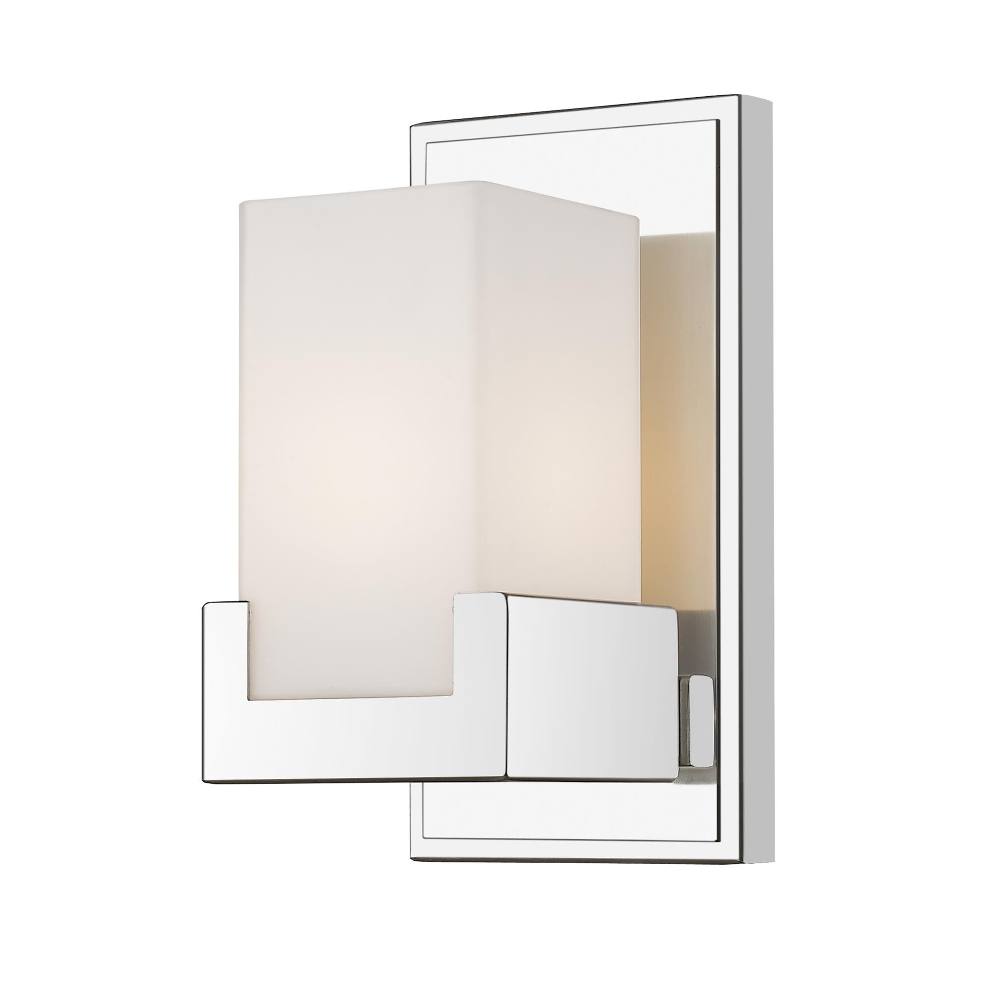 Shown in Chrome finish and Glass shade