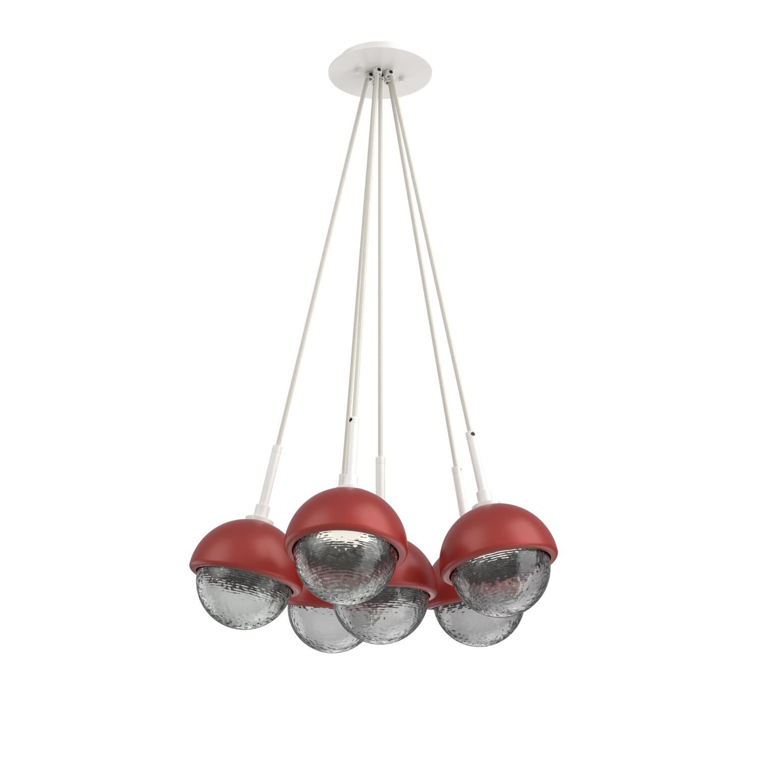 Shown in Salt White finish and Smoke glass and Cinnamon Red accent