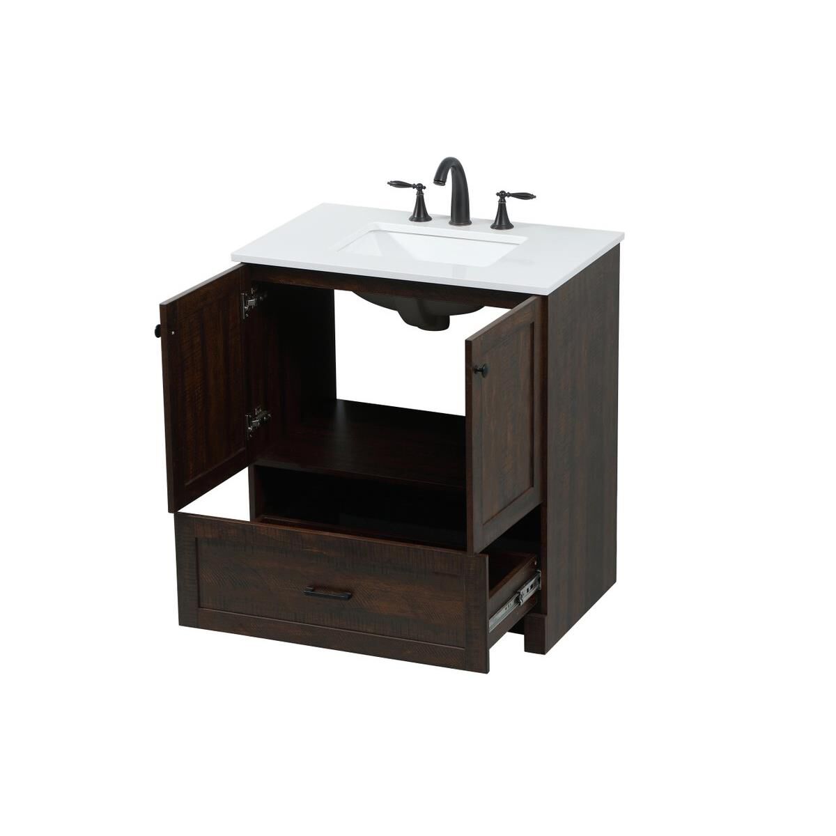 Shown in Expresso finish and Without Backsplash accent