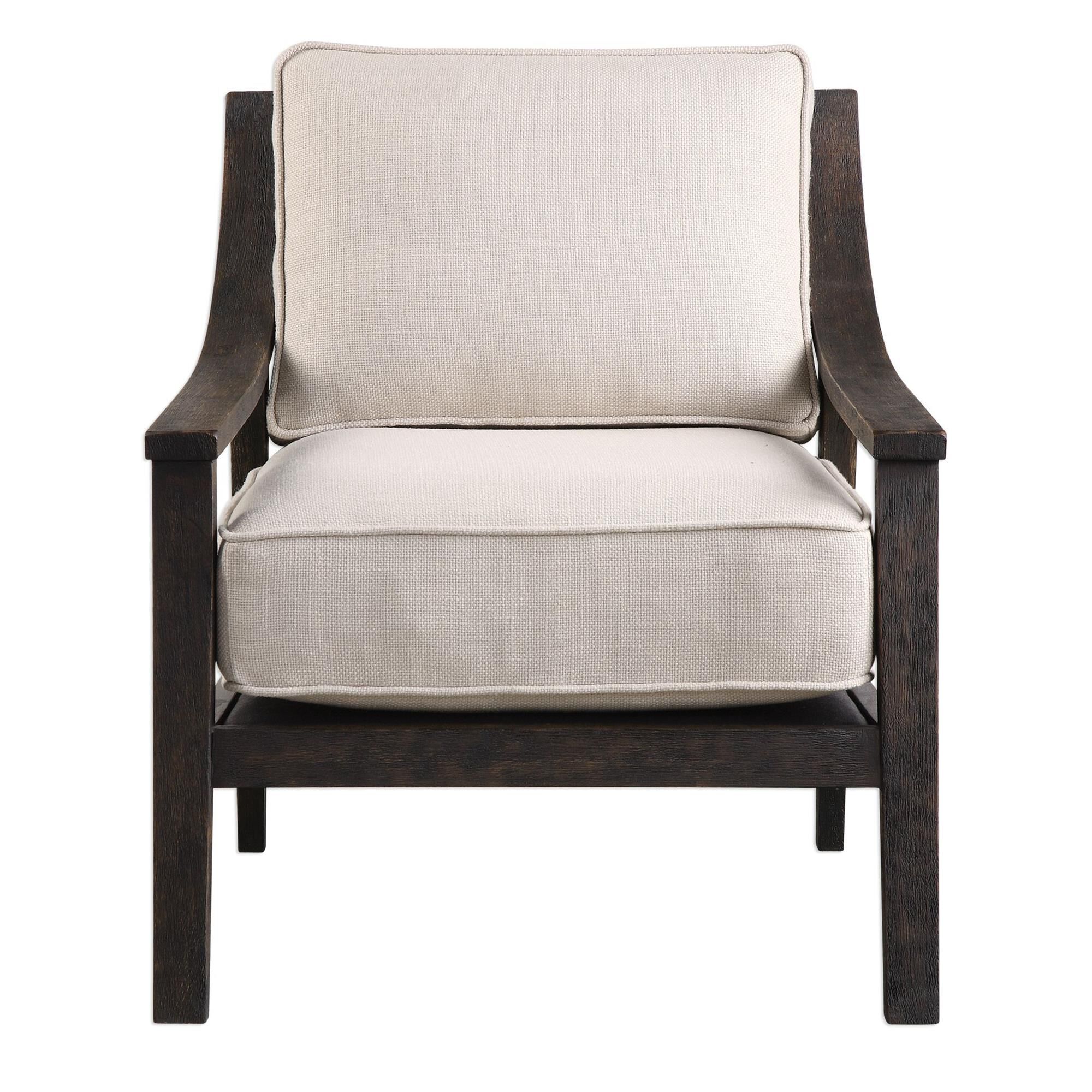Shown in A Casual Combination With A Modern Take, This Open Back Accent Chair Features A Dramatically Curved  finish