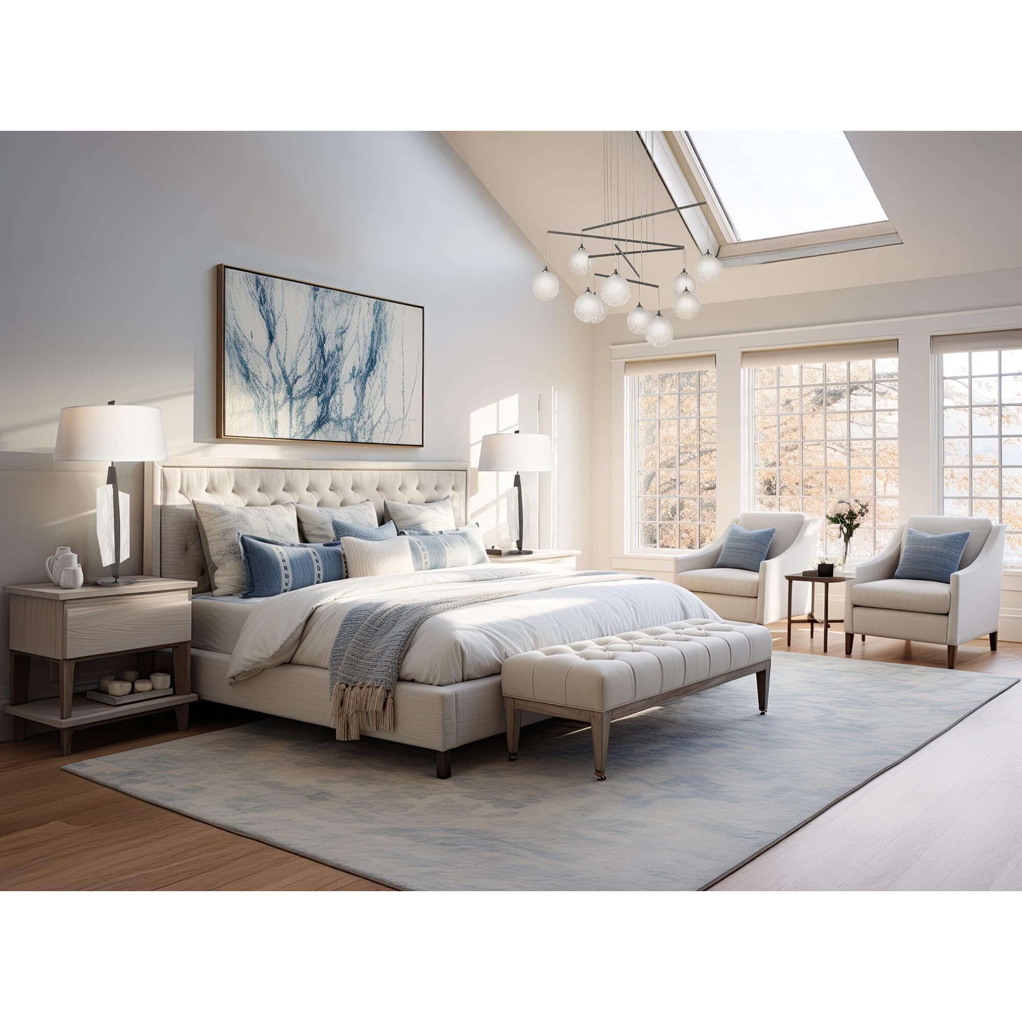 Shown in Dark Smoke and Alabaster finish and Natural Anna Linen shade