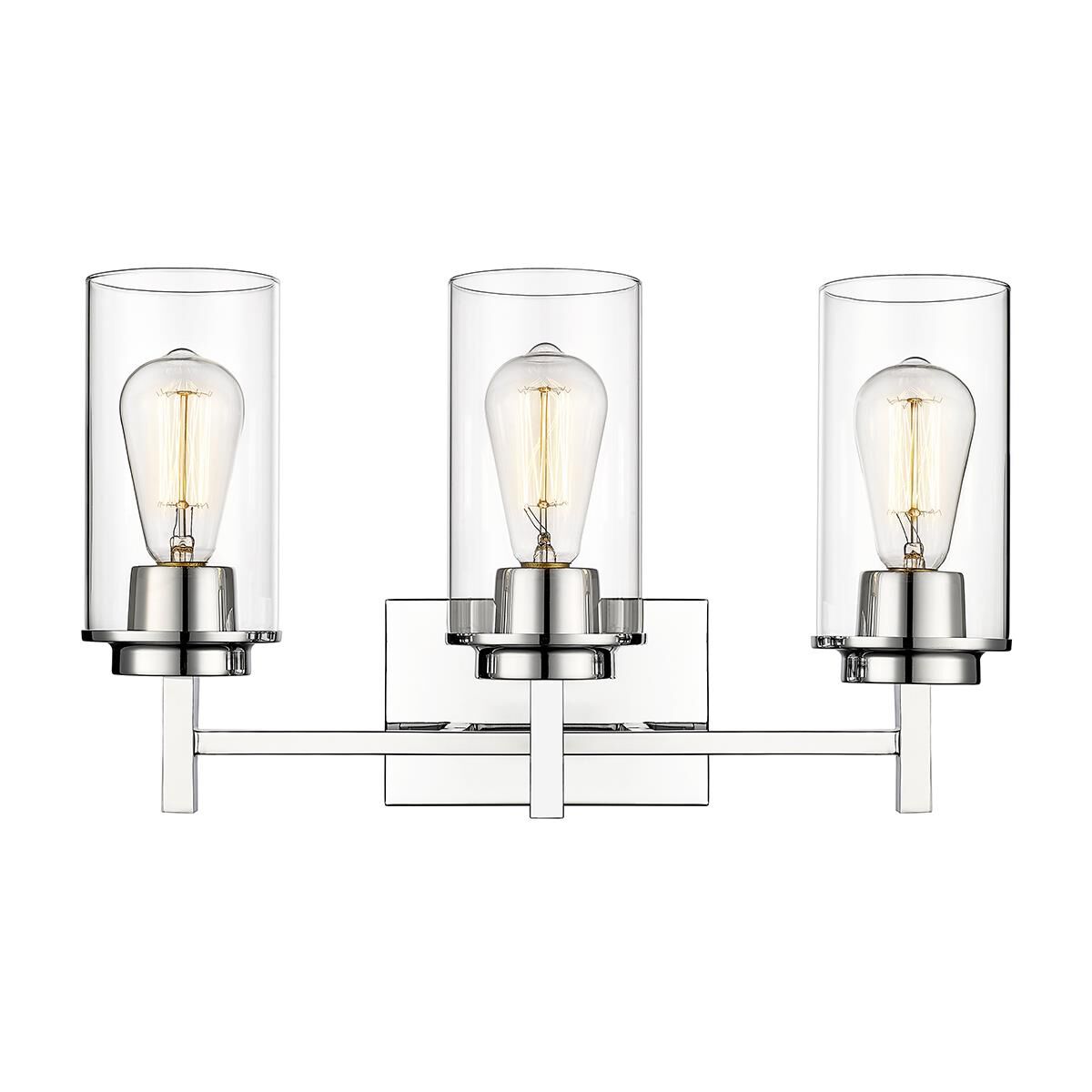 Shown in Chrome finish and Clear glass