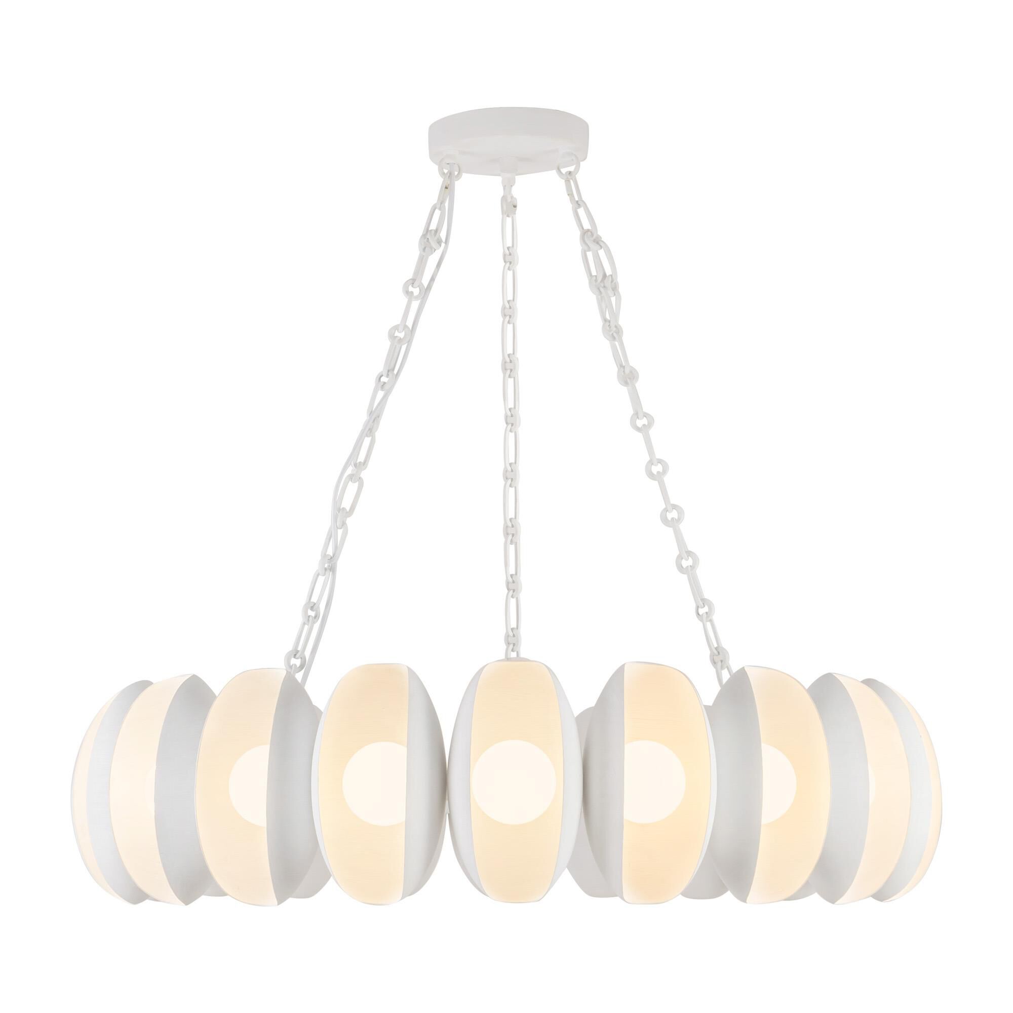 Shown in Antique White finish and Matte Opal glass